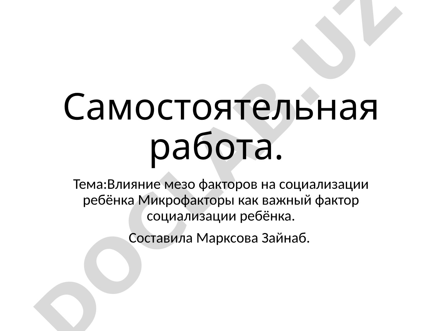 Влияние мезо факторов на социализации ребёнка