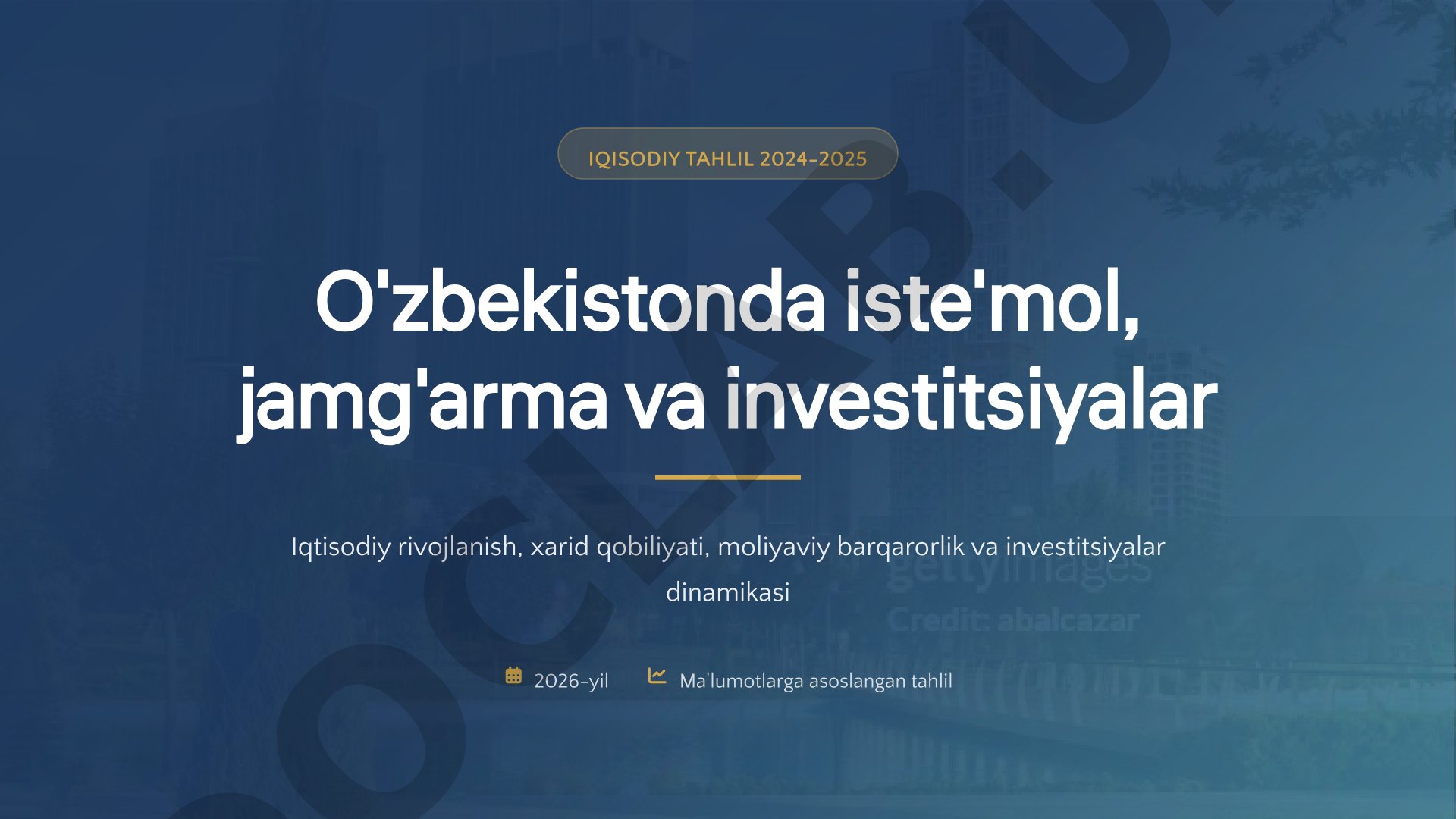 O'zbekistonda iste'mol, jamg'arma va investitsiyalar iqtisodiy tahlili (2024-2025)