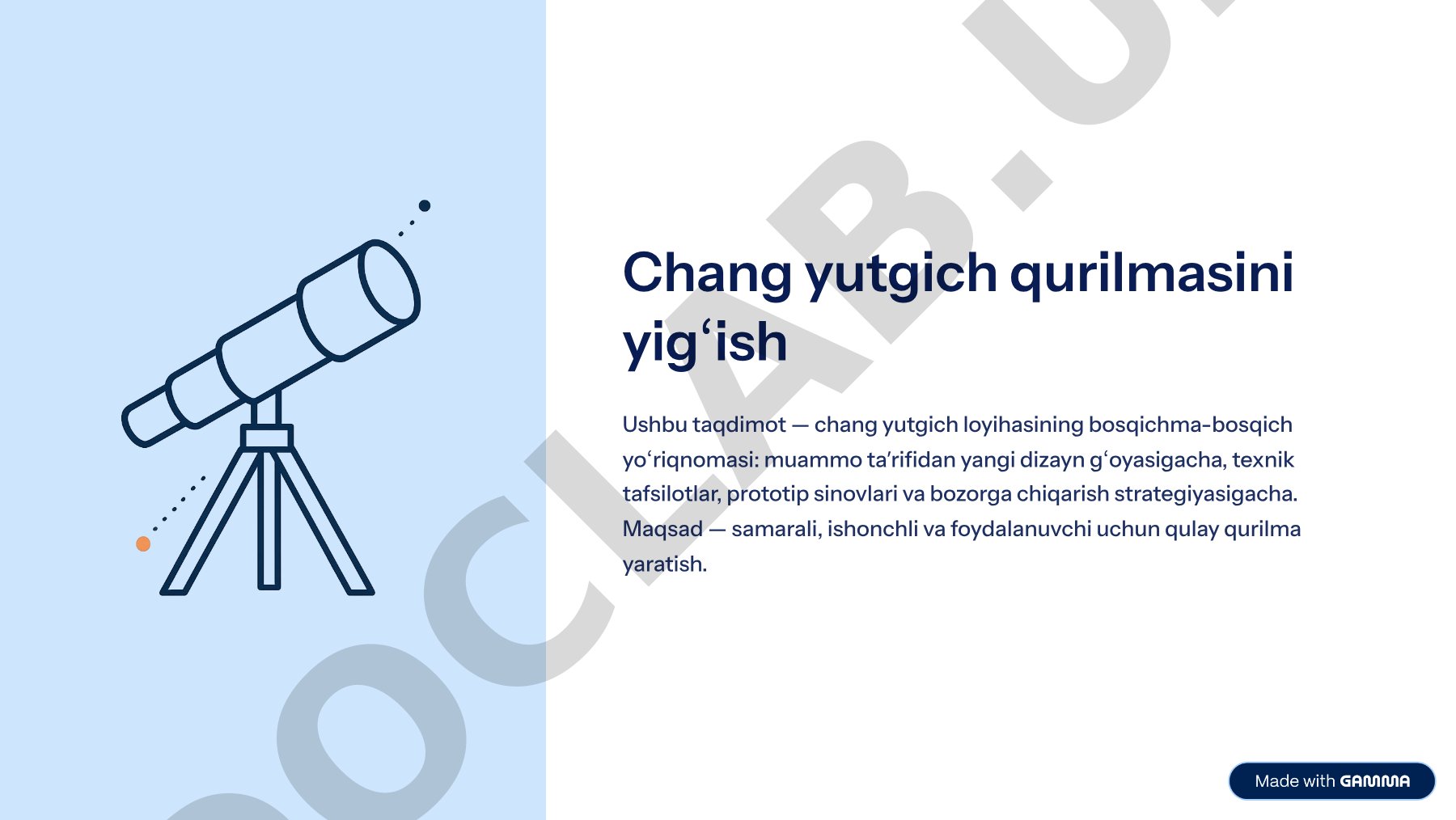 Chang yutgich qurilmasini yigʻish