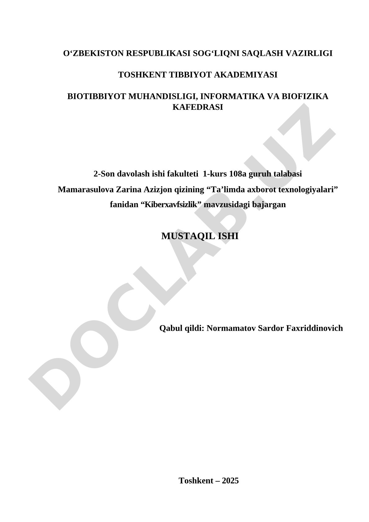 Kiberxavfsizlik
