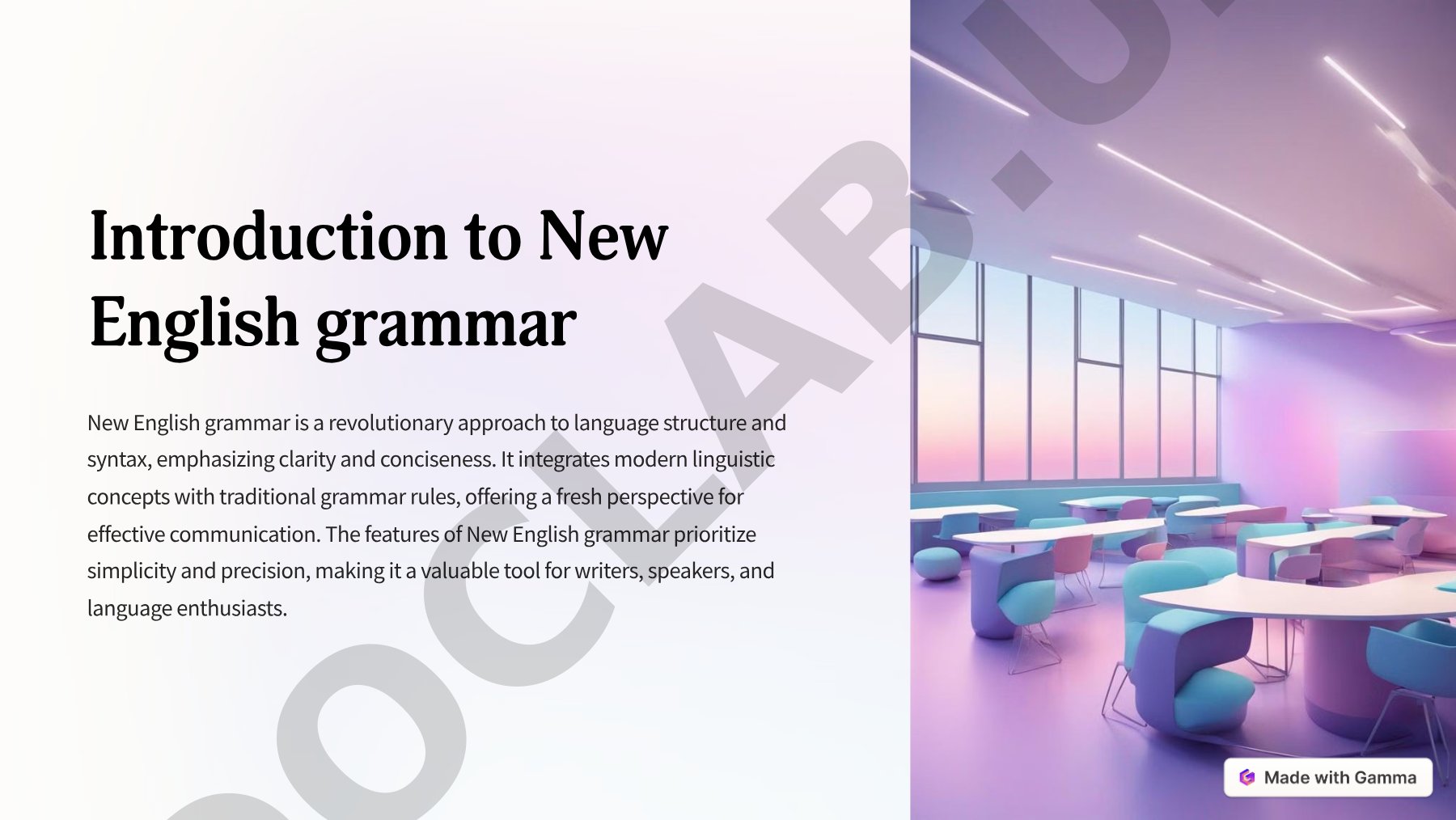 Introduction to New English grammar