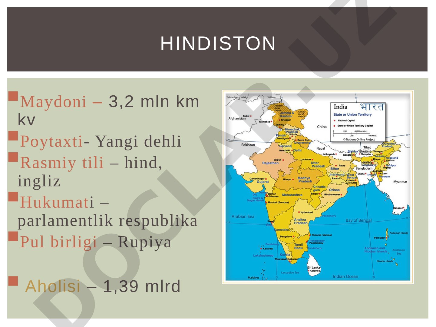 Hindistonning iqtisodiy va demografik ko'rsatkichlari