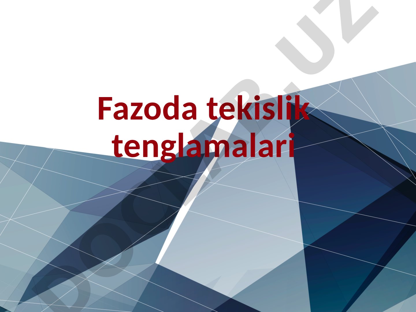 Fazoda tekislik tenglamalari