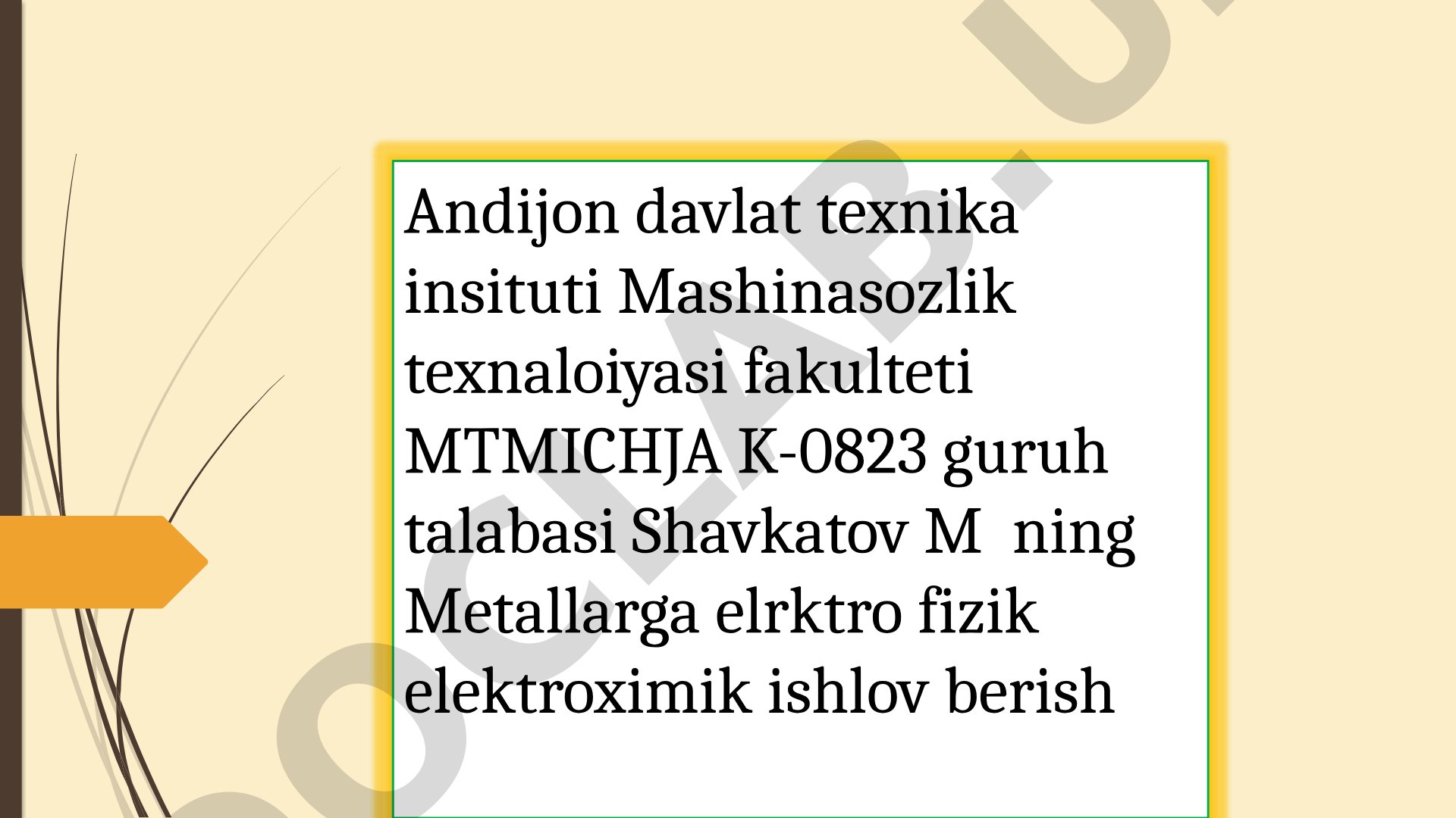 Elektr kimyoviy mehanik ishlov berish jarayonini hususiyatlari