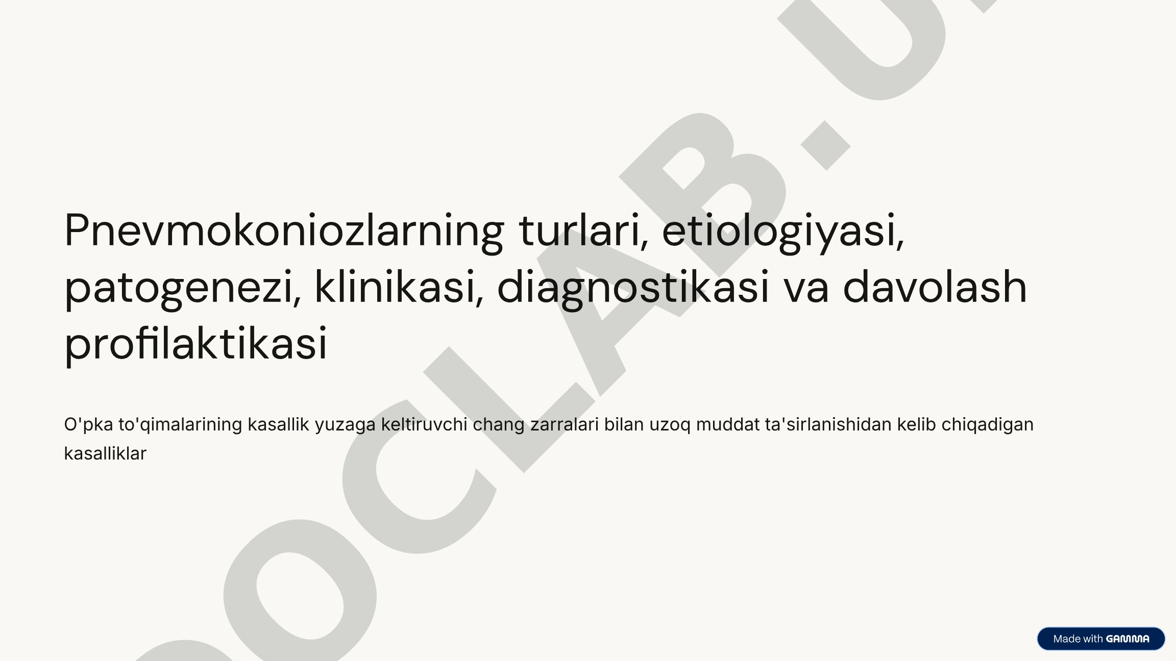 Pnevmokoniozlarning turlari va xususiyatlari