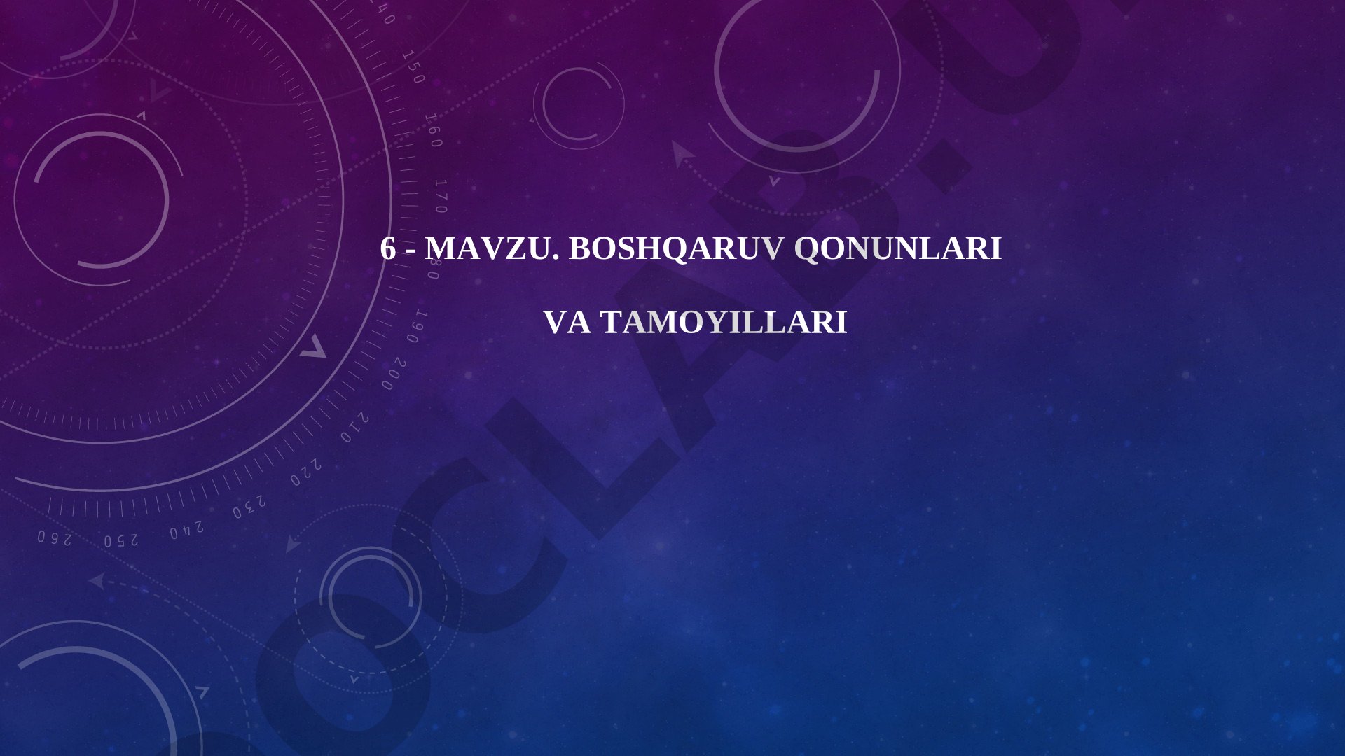 Boshqaruv qonunlari va tamoyillari