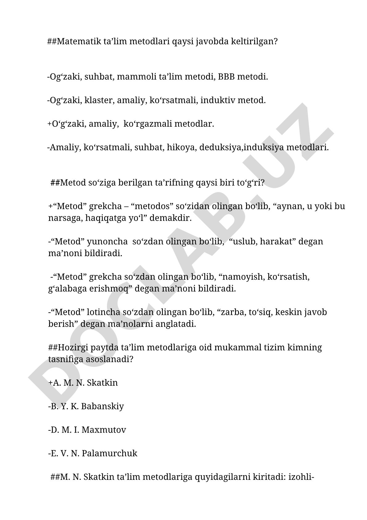 Matematik ta’lim metodlari