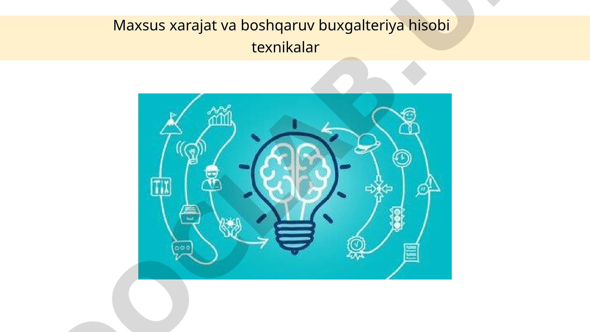 Maxsus xarajat va boshqaruv buxgalteriya hisobi texnikalar