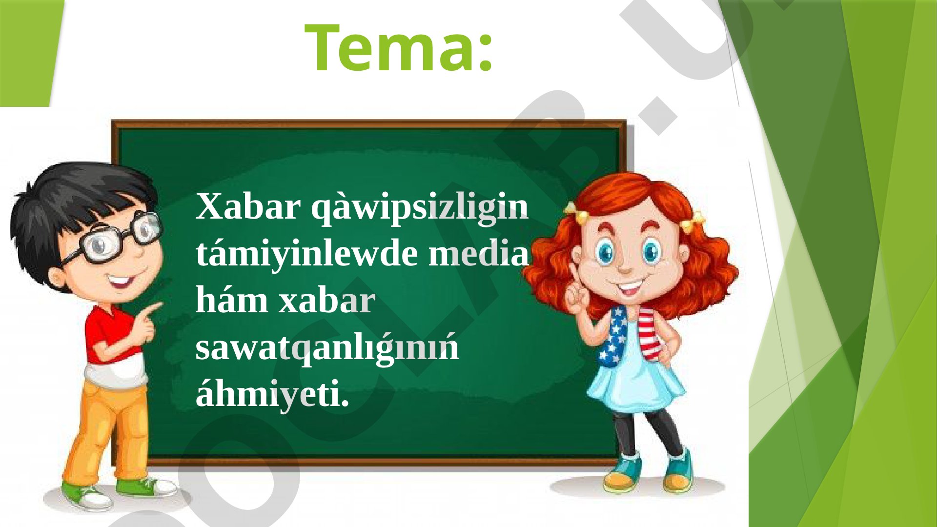 Xabar qàwipsizligin támiyinlewde media hám xabar sawatqanlıǵınıń áhmiyeti
