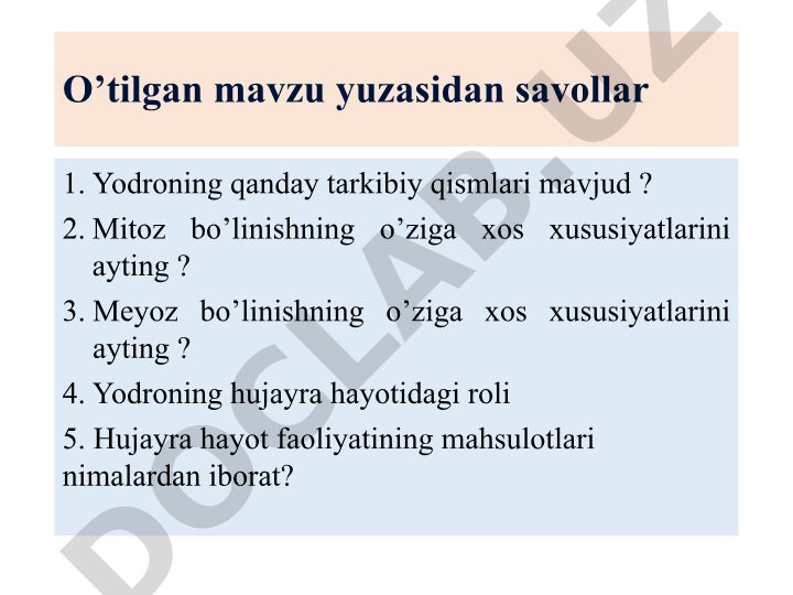 O'simlik to'qimalari: turlari, tuzilishi va vazifalari