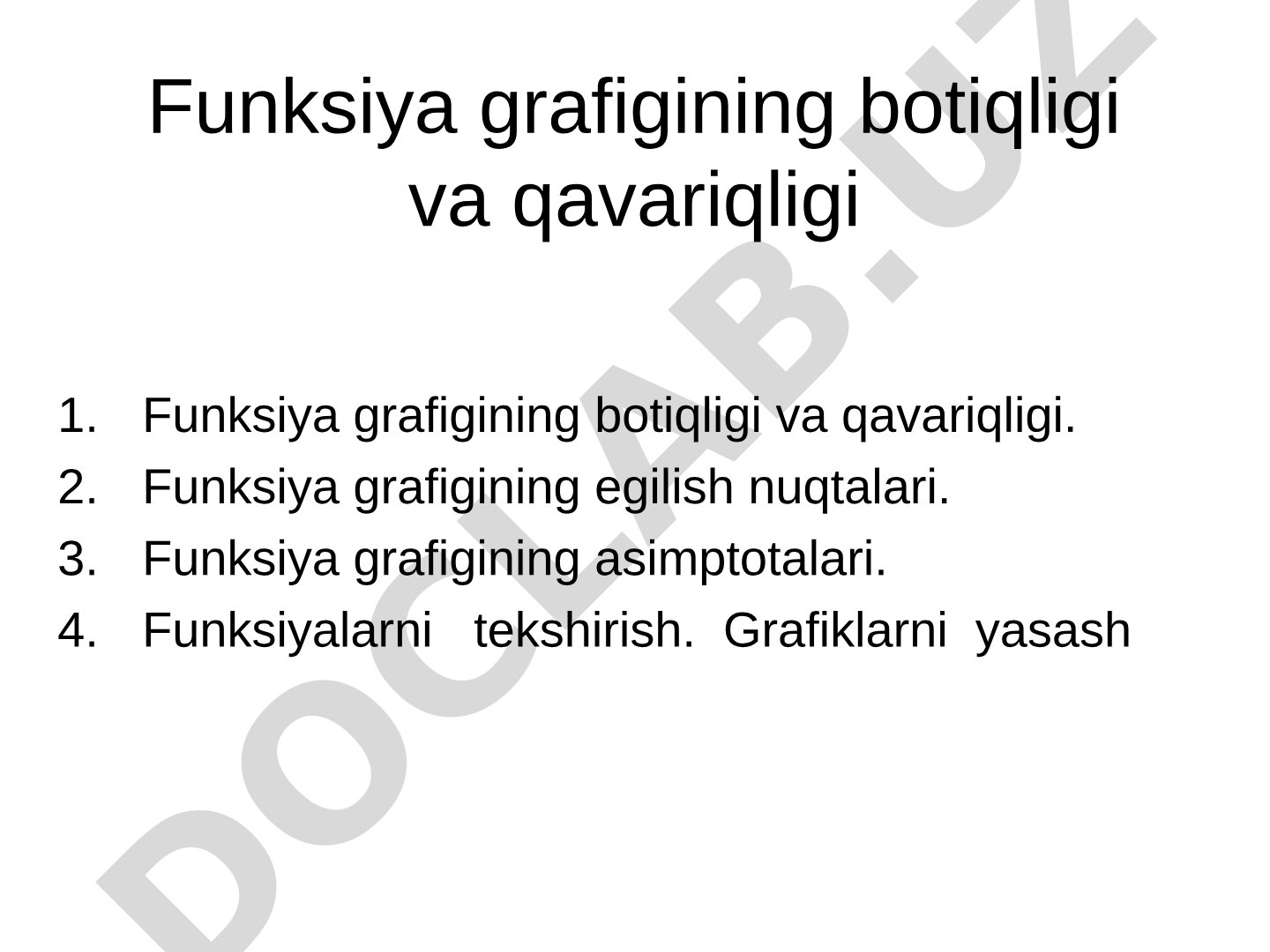 Funksiya grafigining botiqligi va qavariqligi