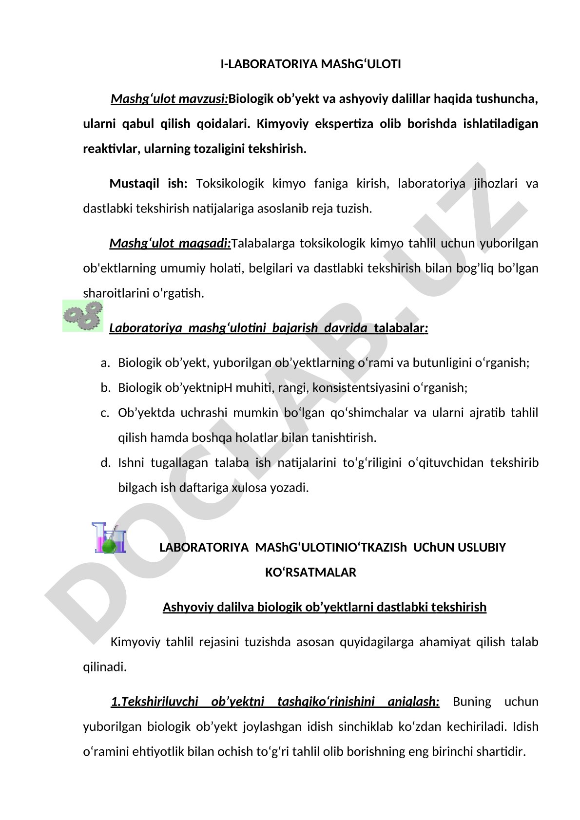 Biologik ob’yekt va ashyoviy dalillar haqida tushuncha, ularni qabul qilish qoidalari