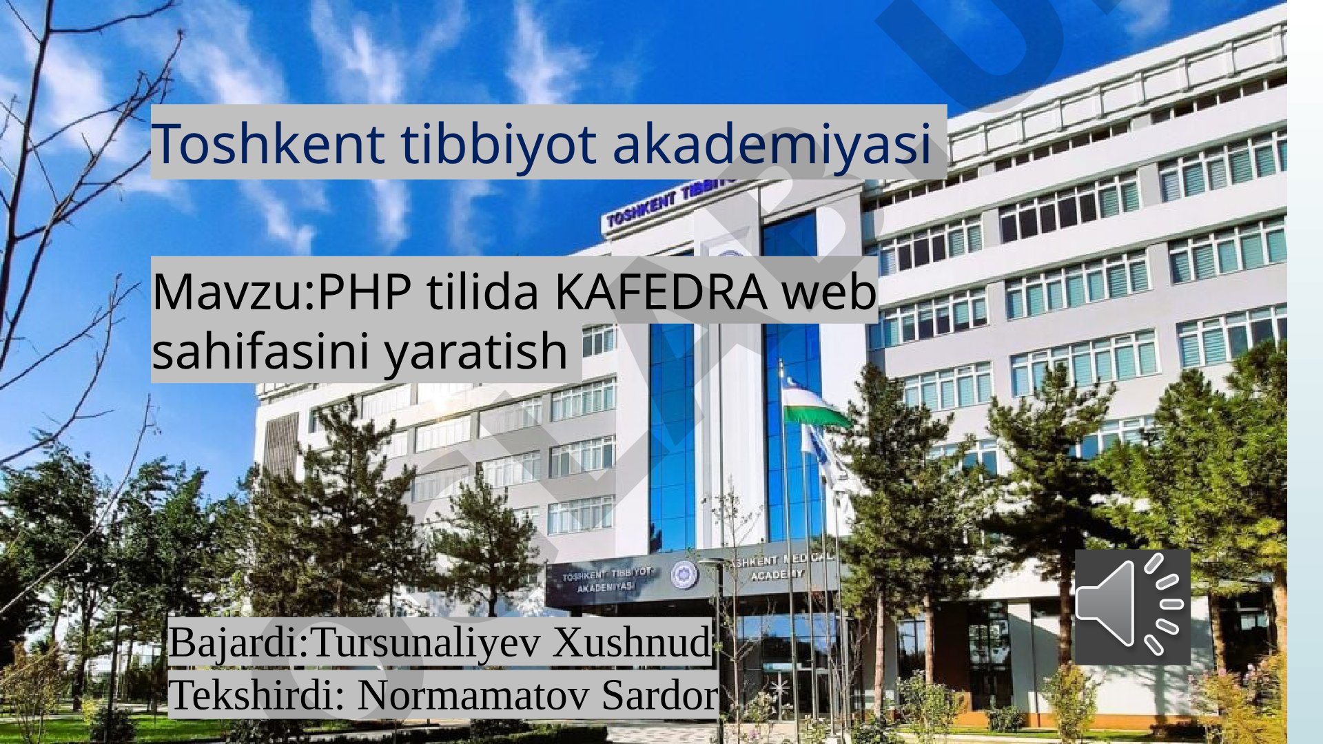 PHP tilida KAFEDRA web sahifasini yaratish