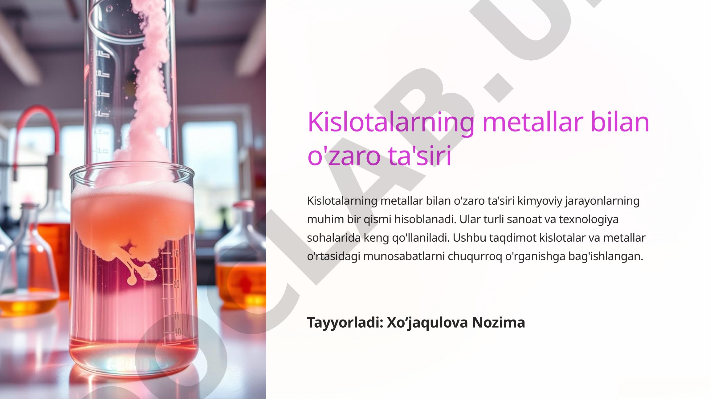 Kislotalarning metallar bilan o'zaro ta'siri