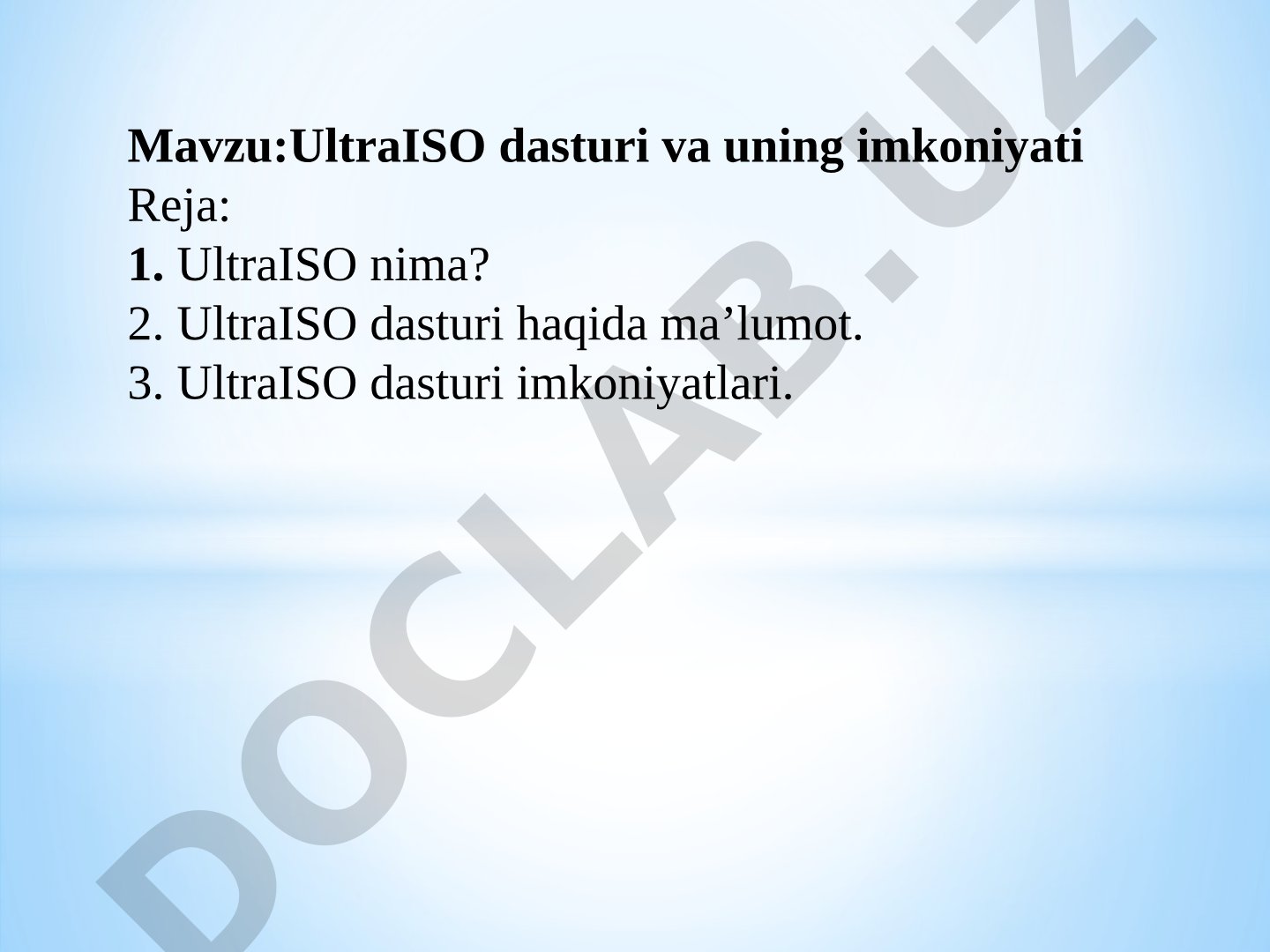 UltraISO dasturi va uning imkoniyati