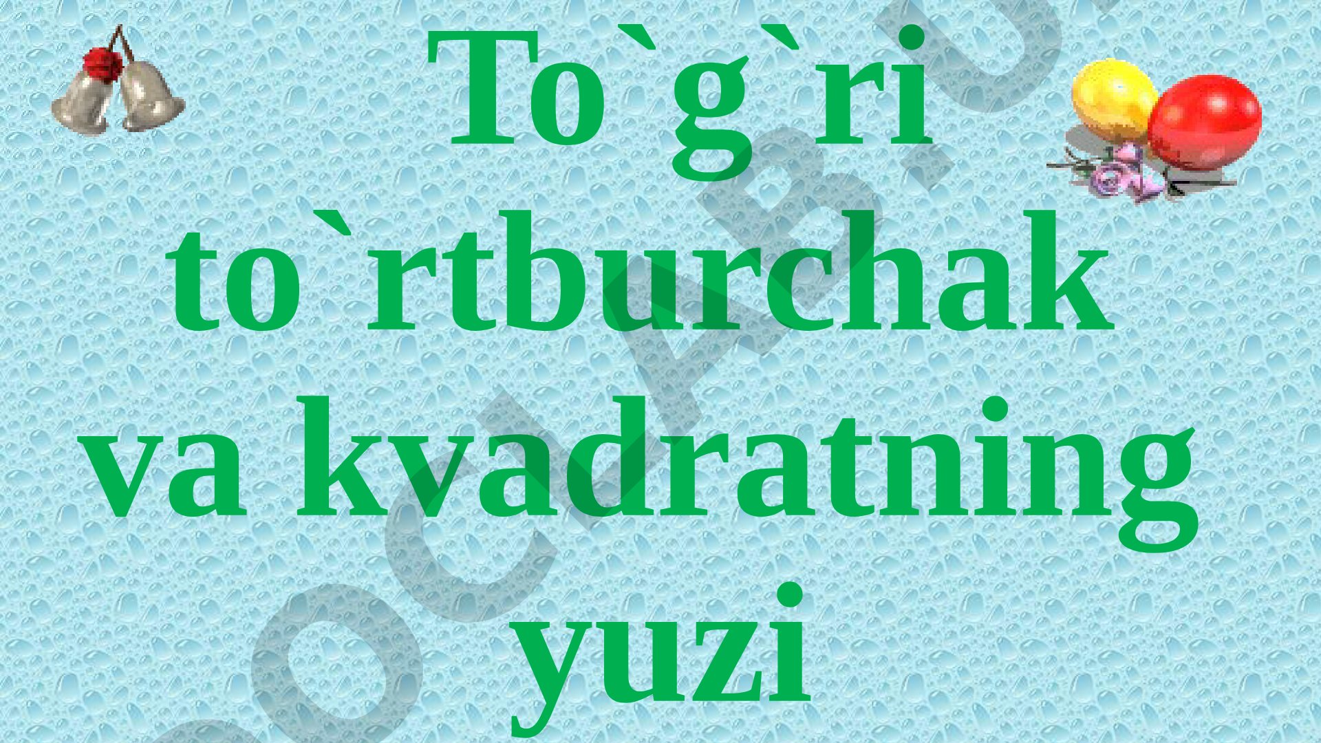 Shakllar yuzi, tenglamalar va masalalar