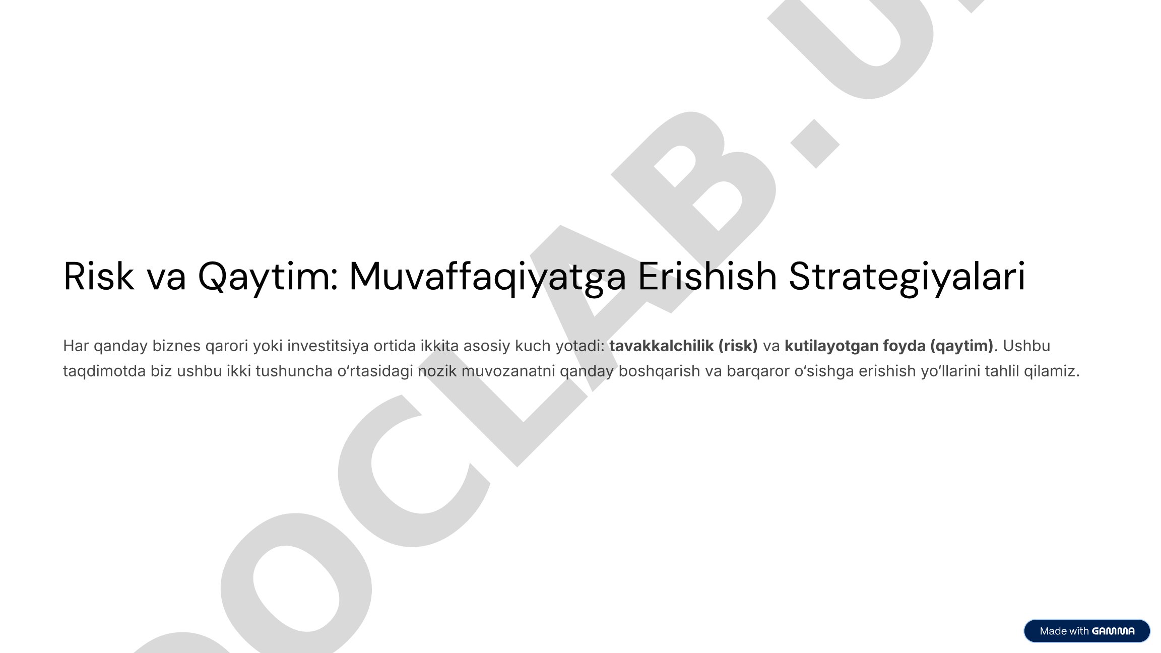 Risk va Qaytim: Muvaffaqiyatga Erishish Strategiyalari