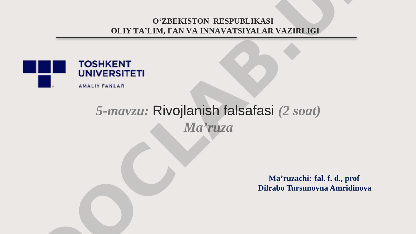 Rivojlanish falsafasi