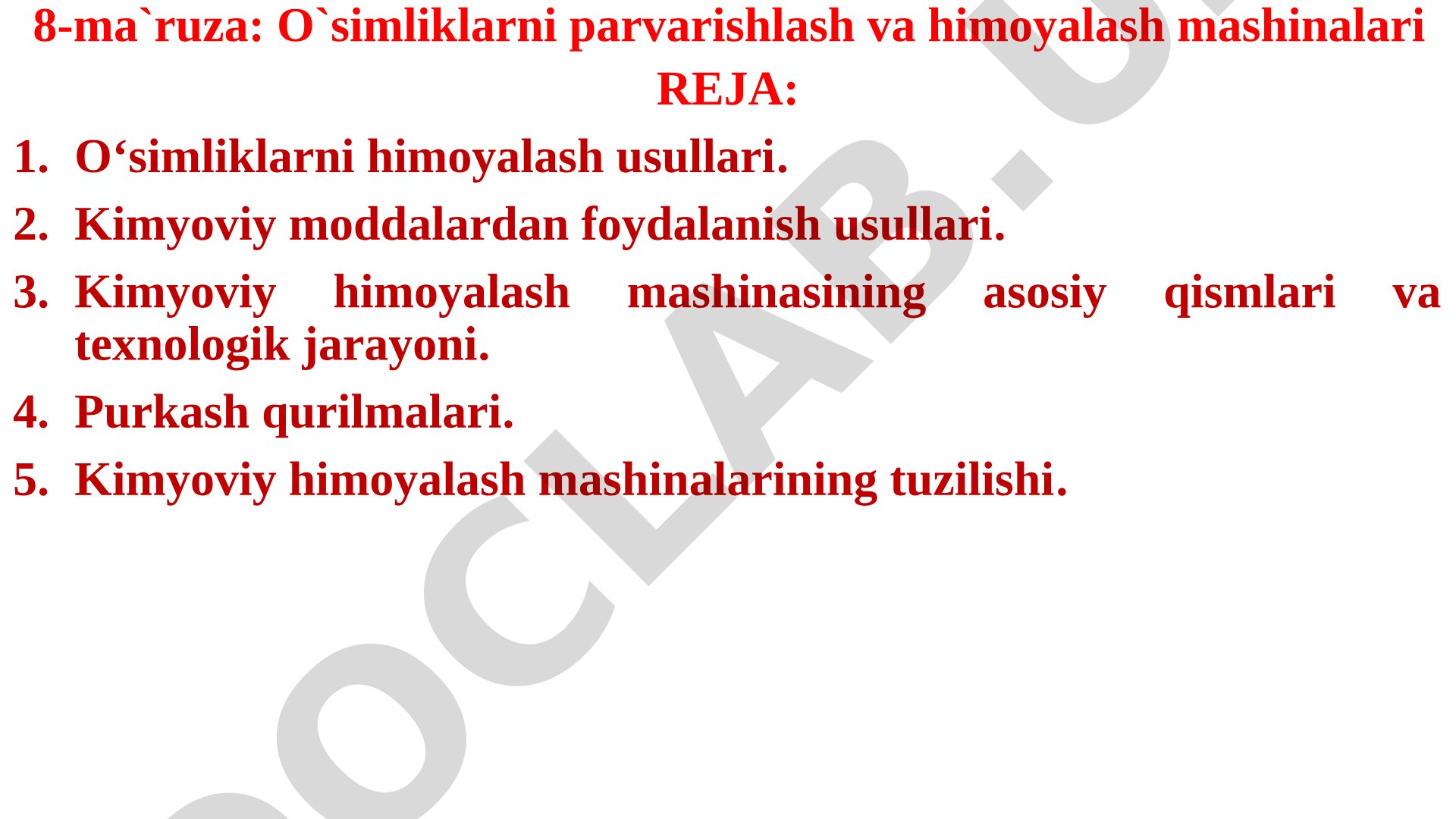 O'simliklarni parvarishlash va himoyalash mashinalari