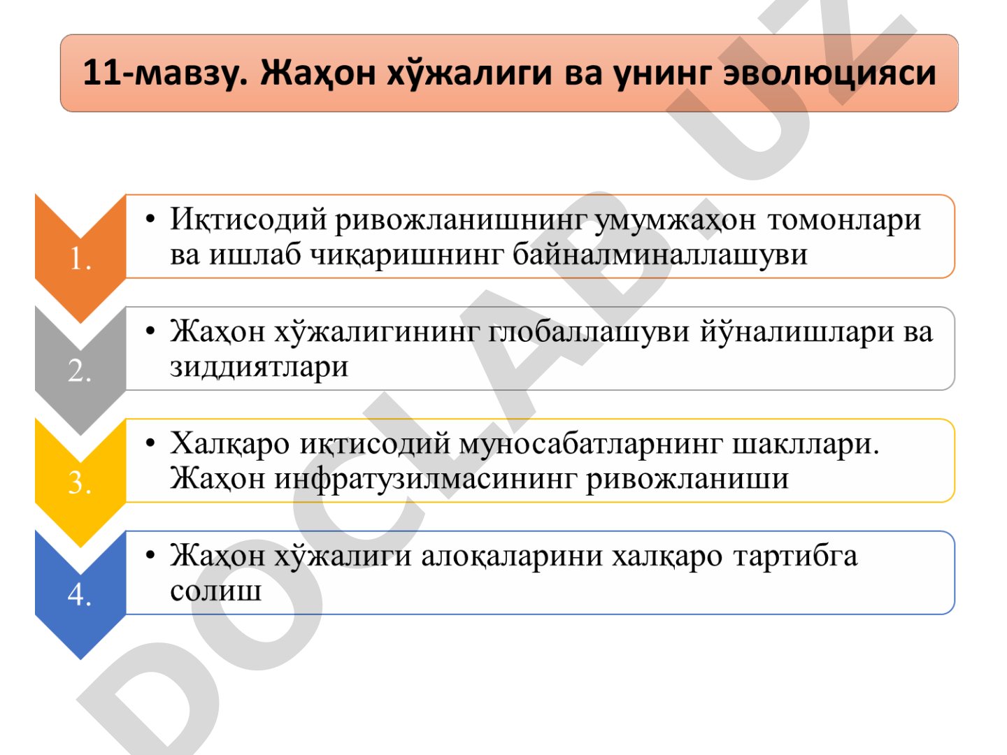 Жаҳон иқтисодиёти ва халқаро иқтисодий муносабатлар