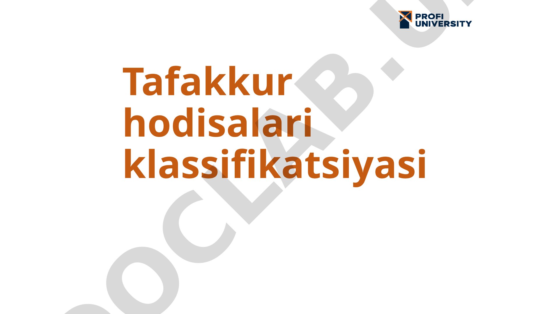 Tafakkur hodisalari klassifikatsiyasi