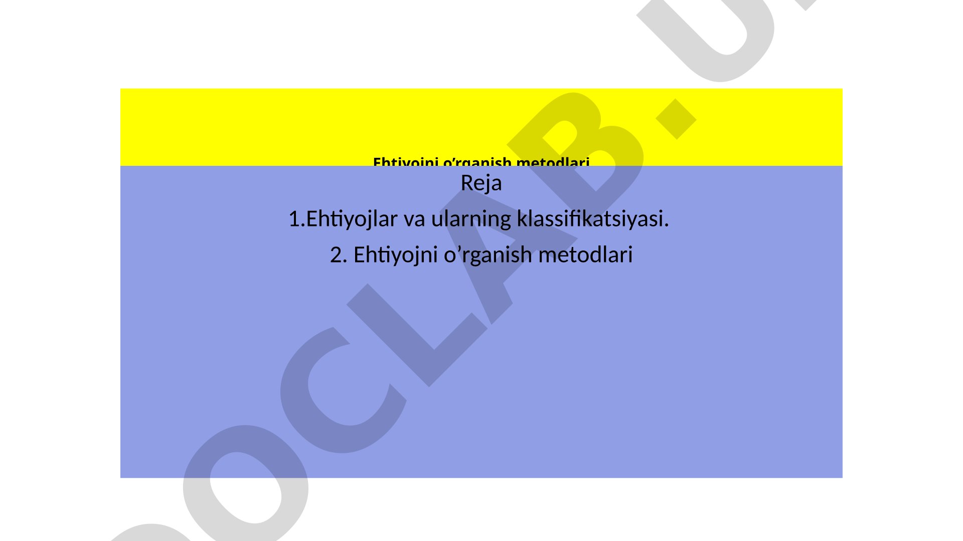 Ehtiyojni o'rganish metodlari