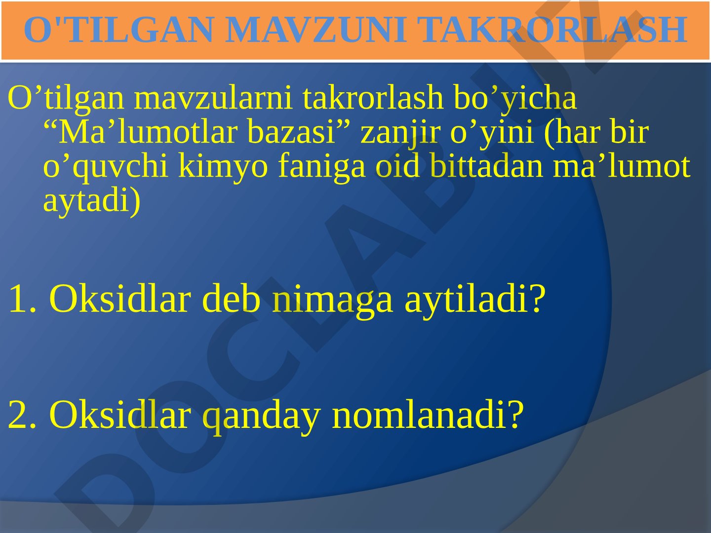 Asoslarning tarkibi, tuzilishi va nomlan