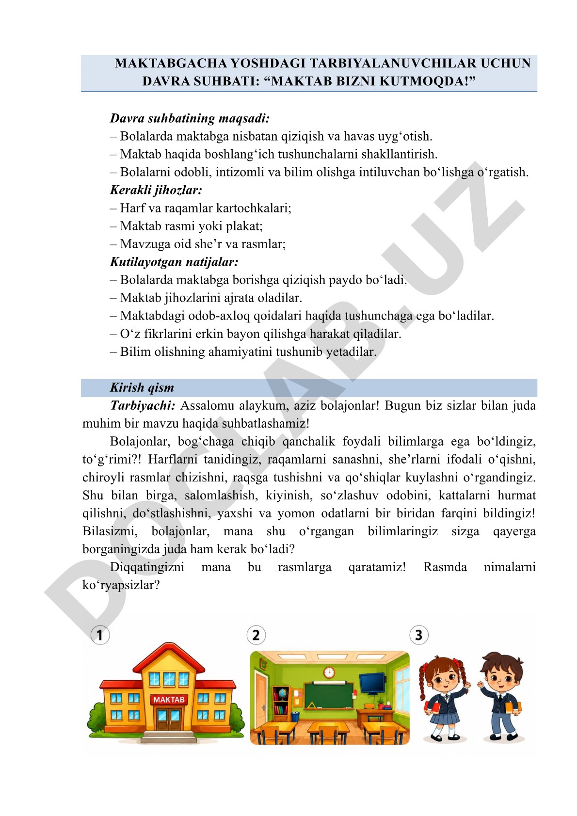 Maktab bizni kutmoqda!