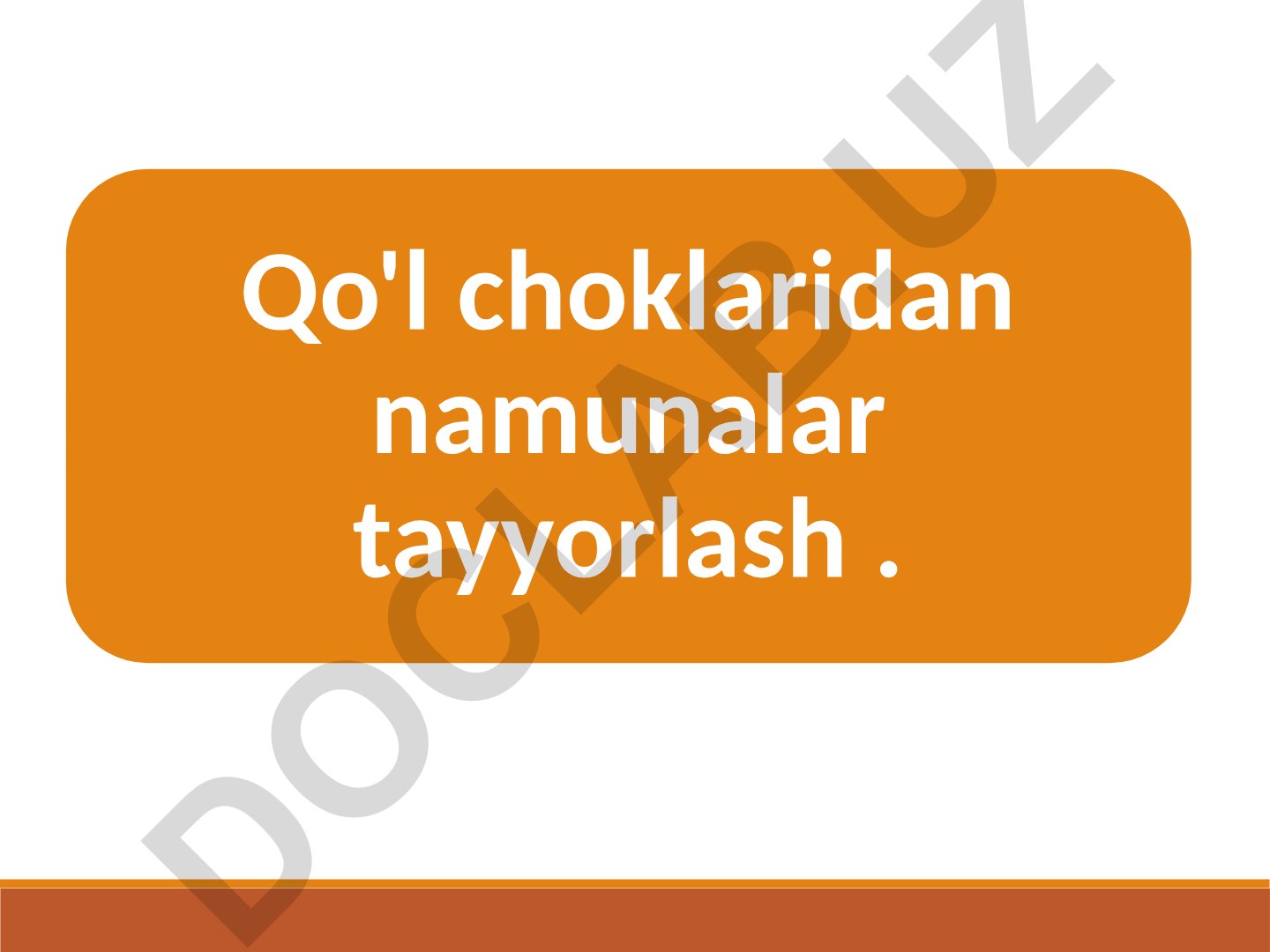 Qo'l choklaridan namunalar tayyorlash
