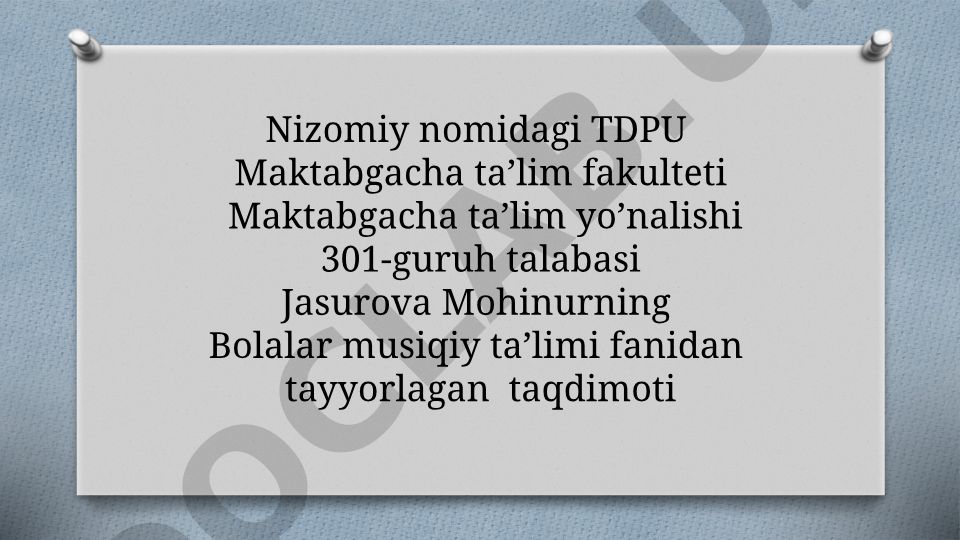 MTTda bolalarga musiqiy tа’lim berishda tarbiyachinig faoliyati