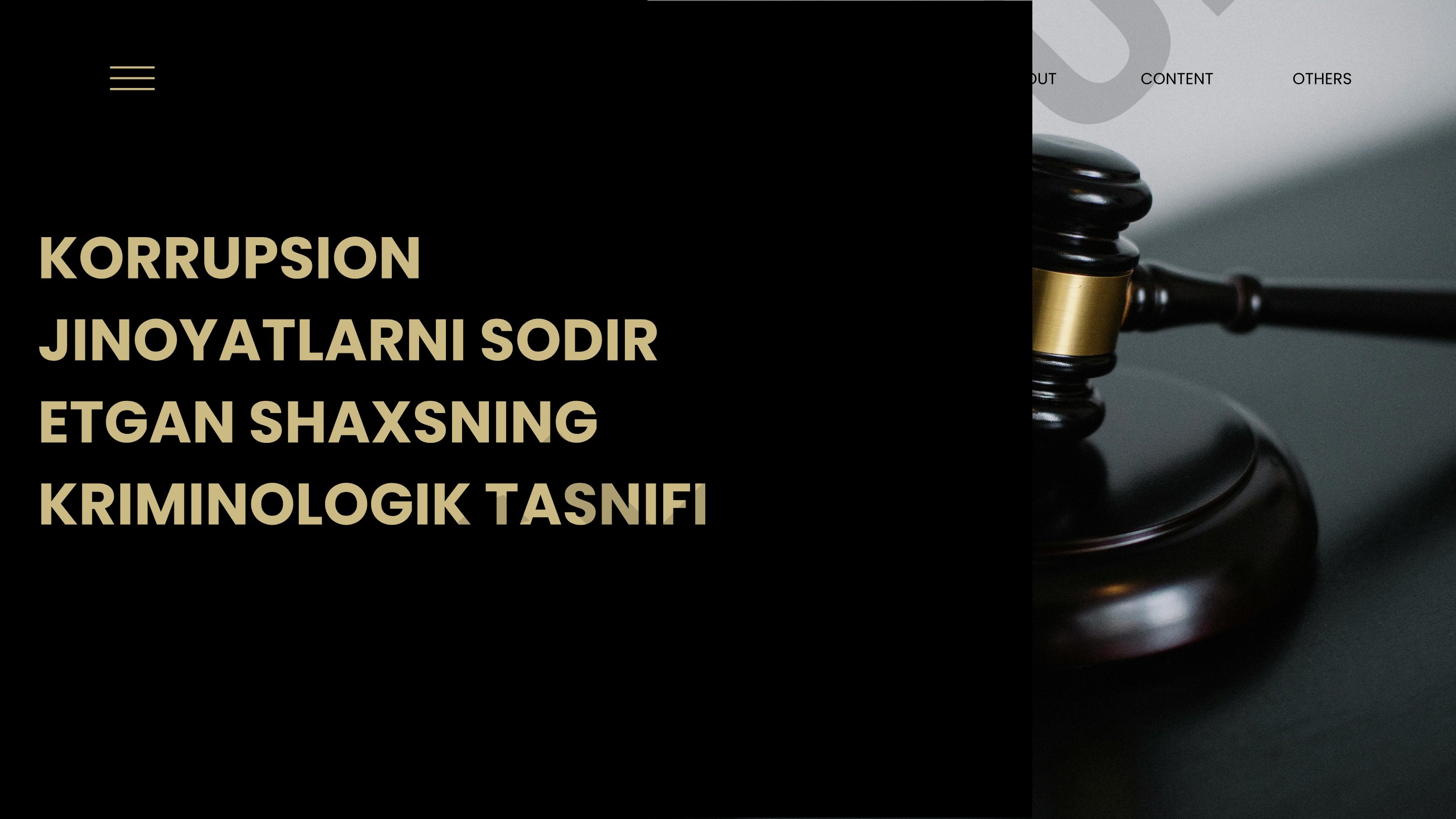 Korrupsion jinoyatlarni sodir etgan shaxsning kriminologik tasnifi