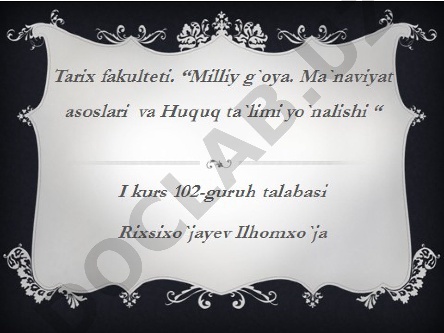 Shahs, individ, individuallik va muloqot psixologiyasi