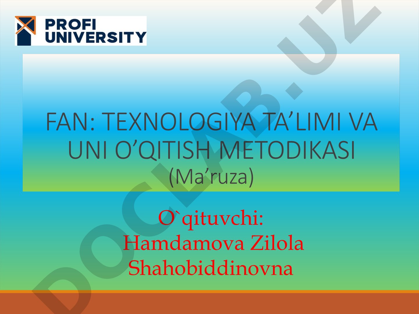 Tabiiy materiallardan amaliy darslarni tashkil etish metodikasi