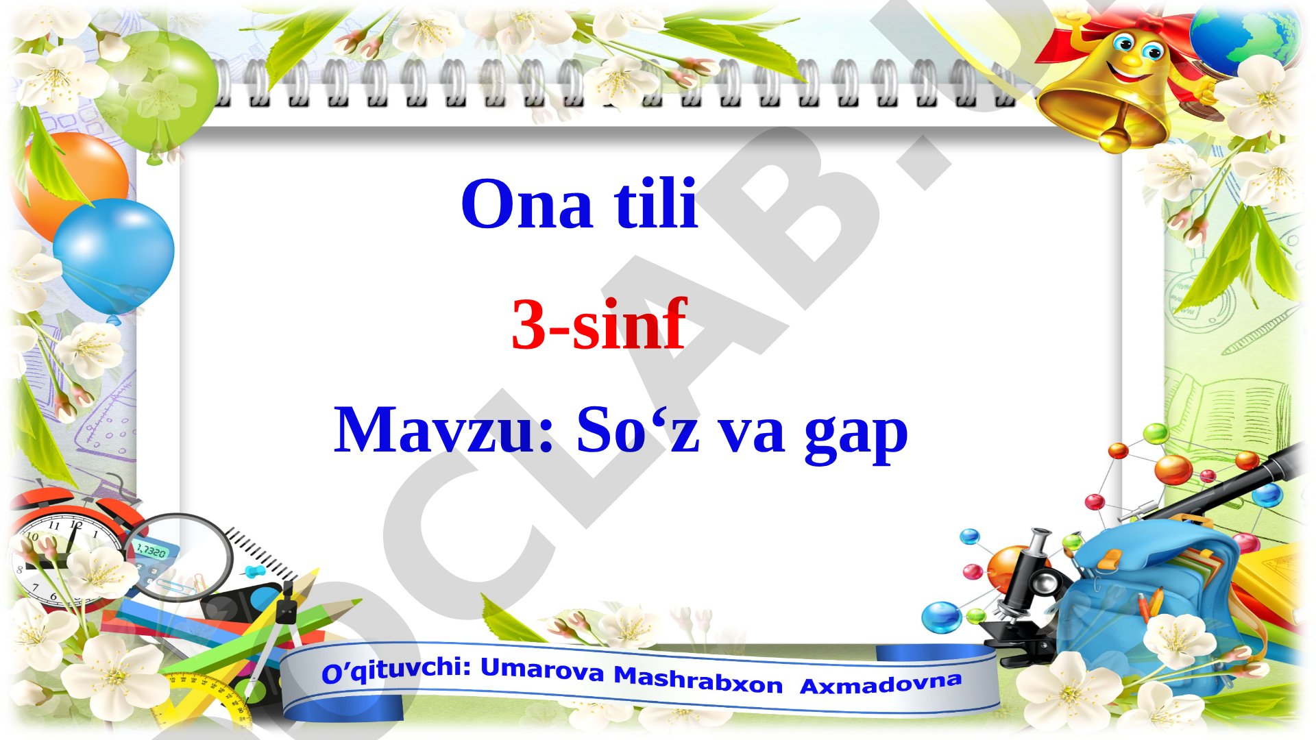 So'z va gap “Javobini top” ta’limiy o’yin