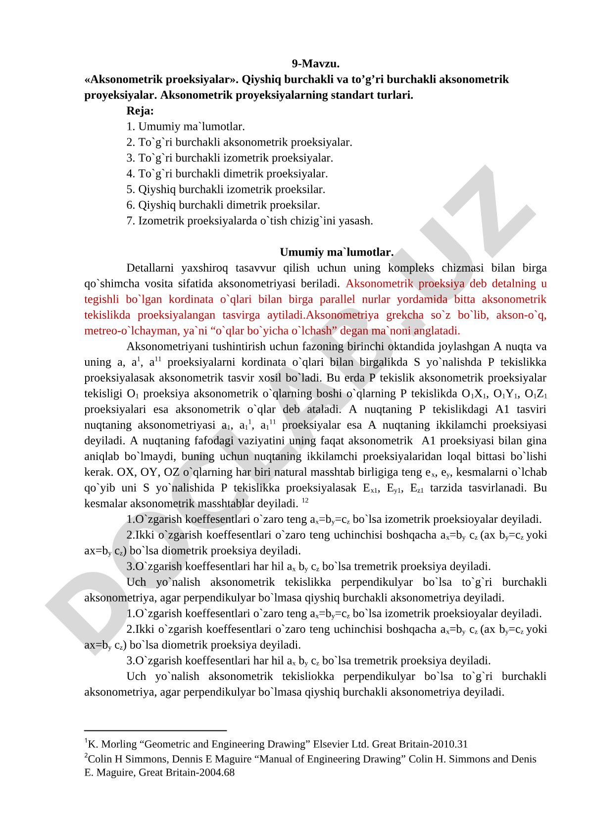 Aksonometrik proeksiyalar