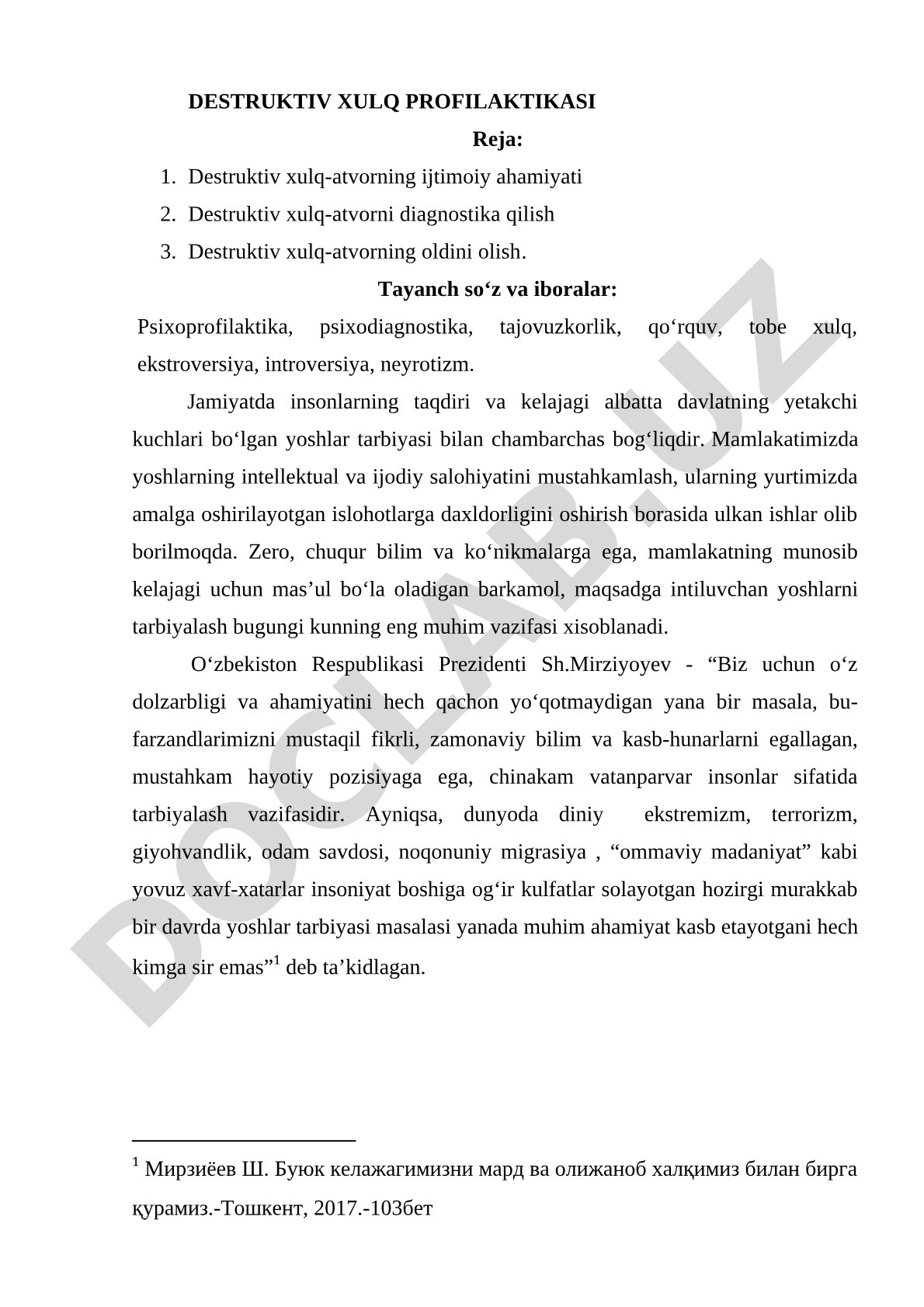 Destruktiv xulq profilaktikasi