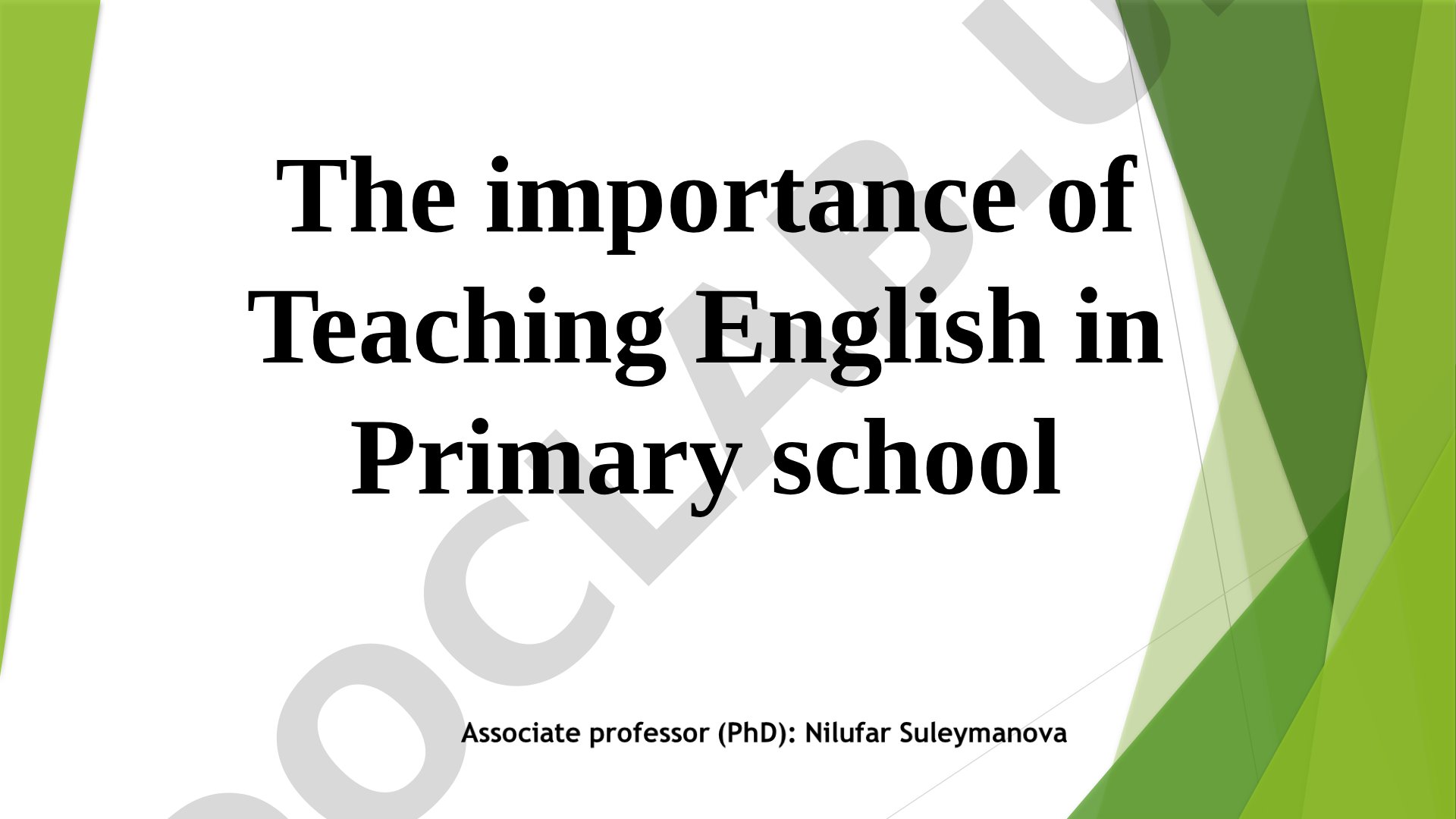 Importance of Teaching English in Primary School