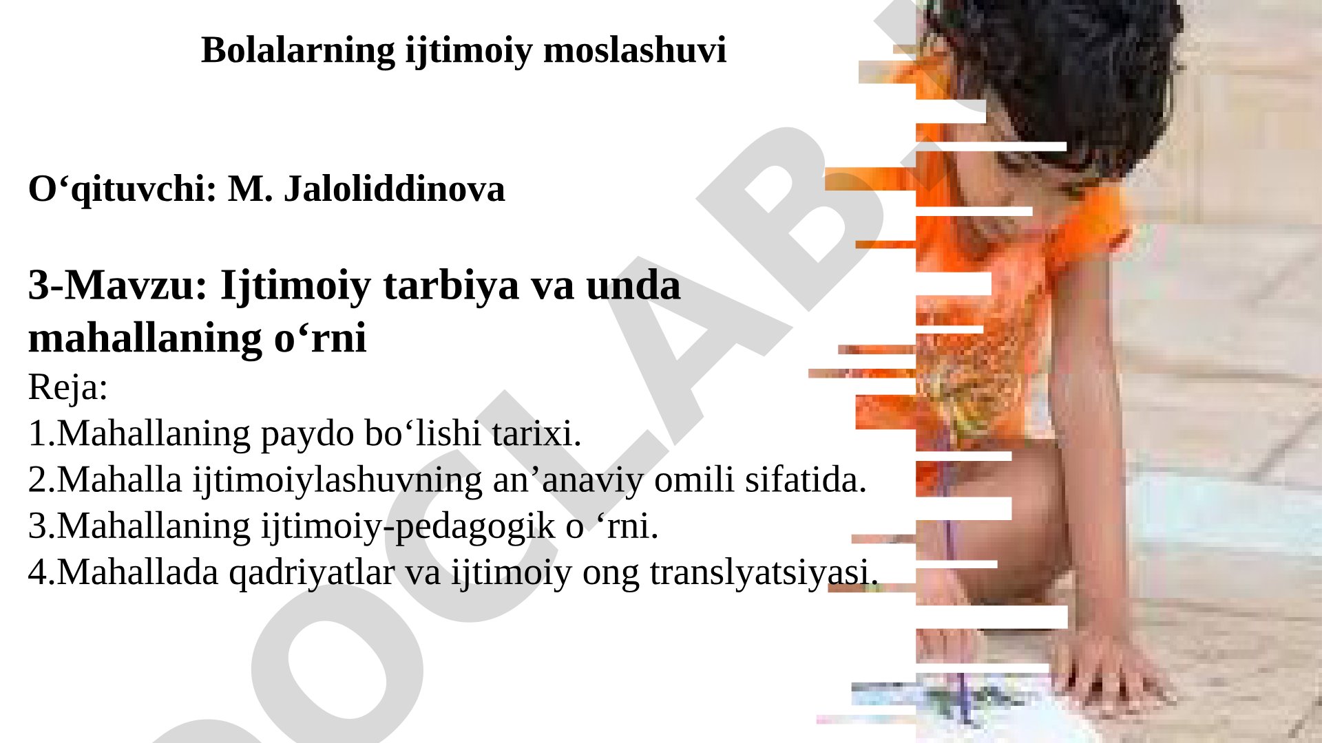 Ijtimoiy tarbiya va unda mahallaning o'rni