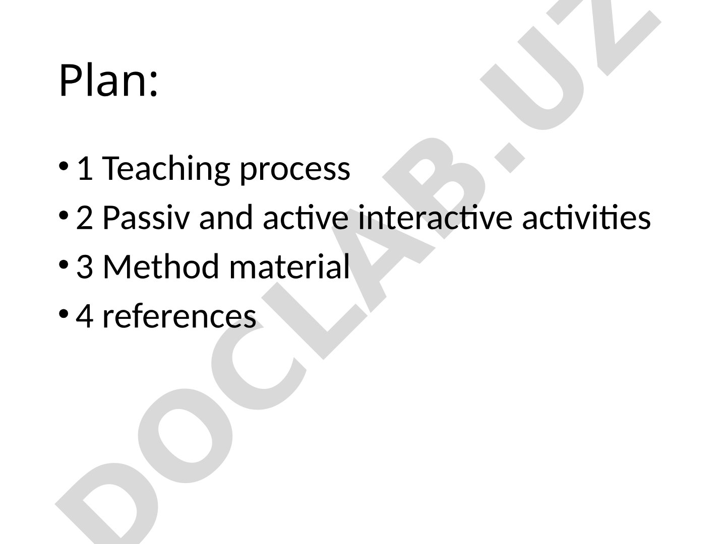 Teaching process and interactive activities in education