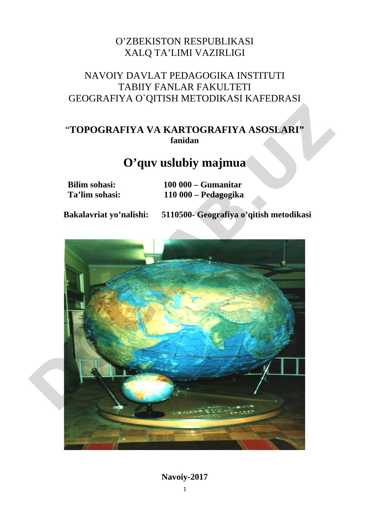 Topografiya va kartografiya asoslari