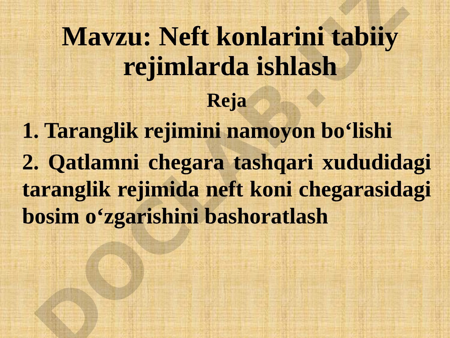 Neft konlarini tabiiy rejimlarda ishlash