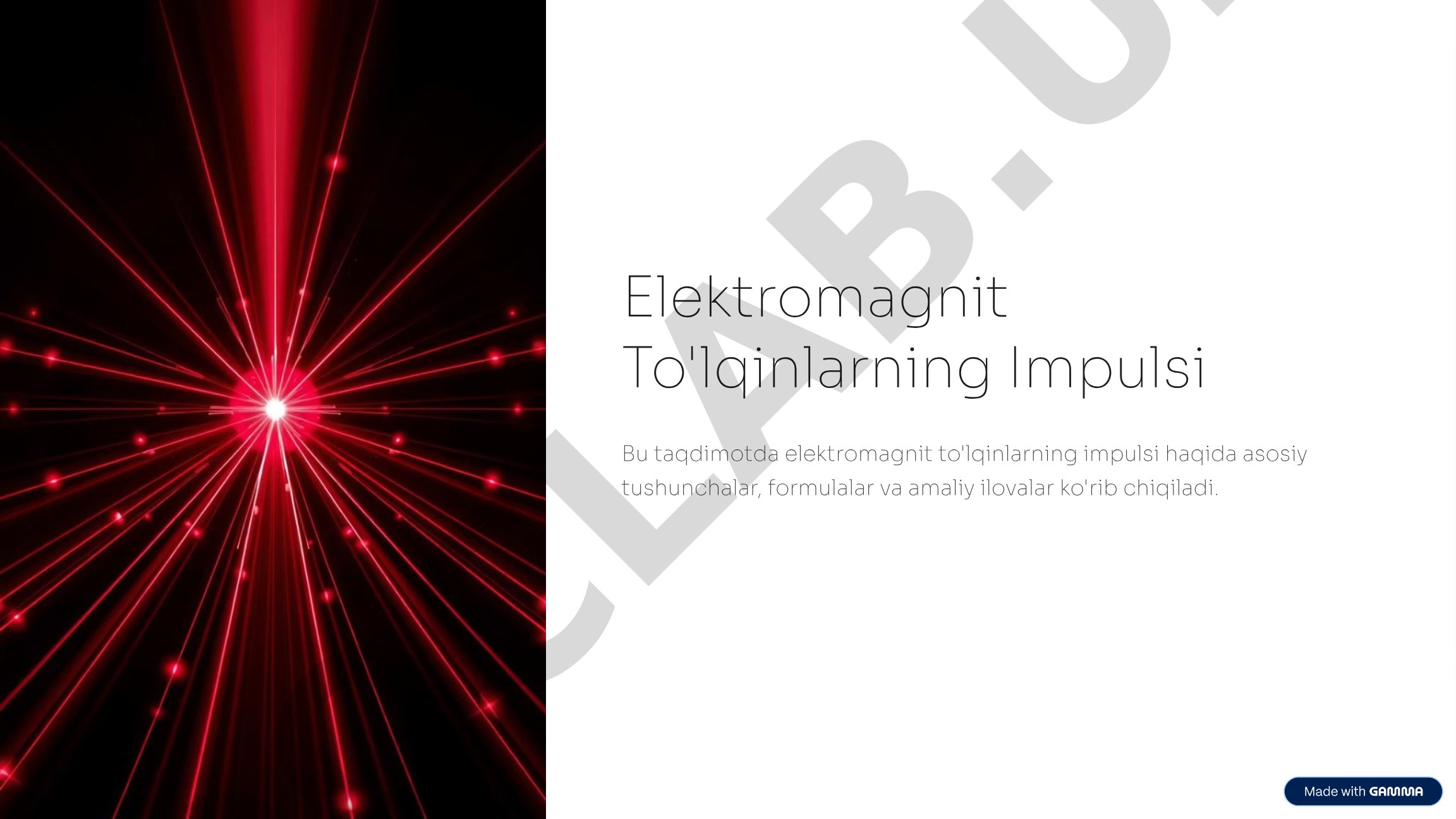 Impuls ta'rifi, formula p=E/c, energiya bog'liqligi va yorug'lik bosimi ilovalari