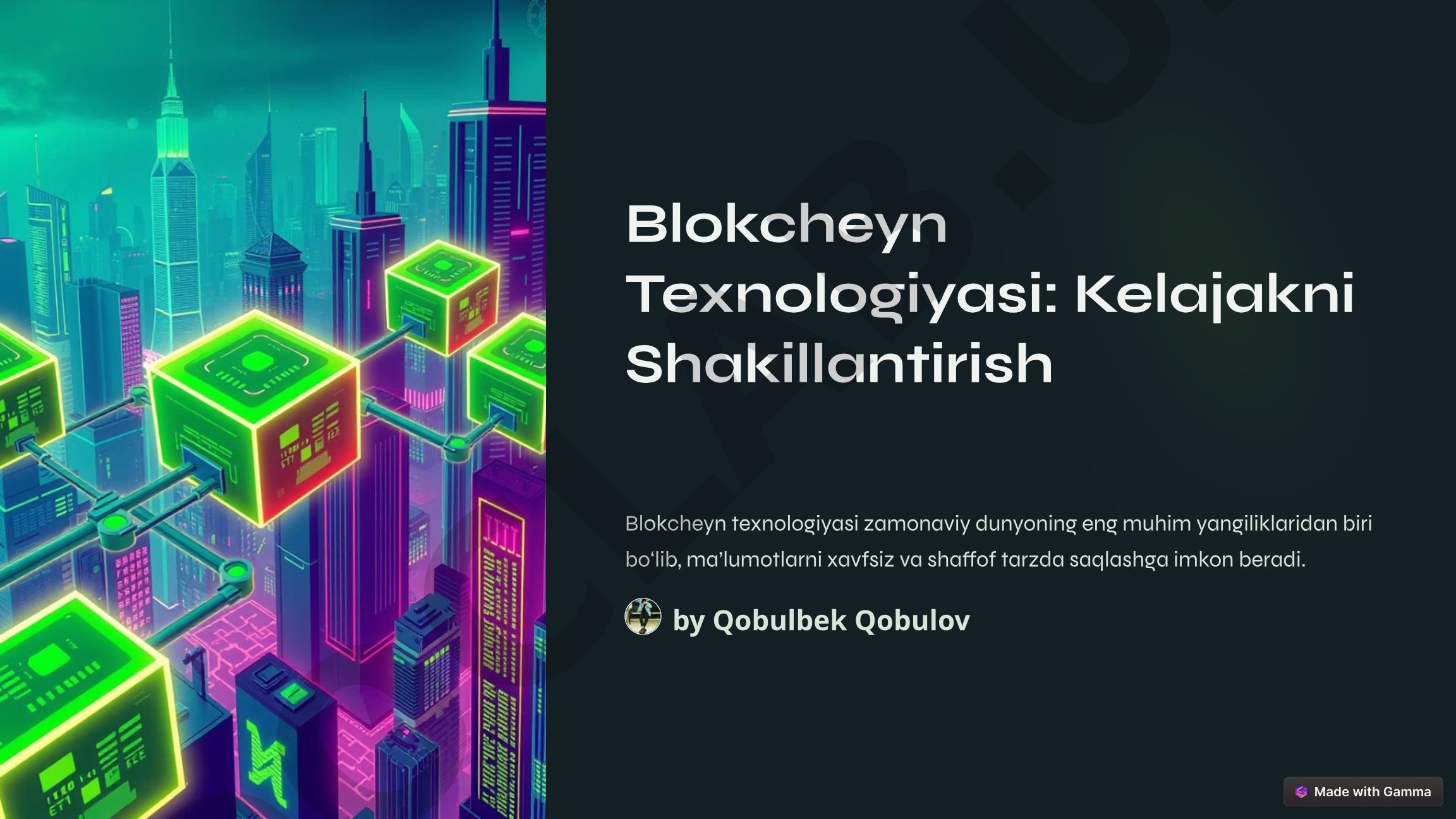 Blokcheyn Texnologiyasi: Kelajakni Shakillantirish