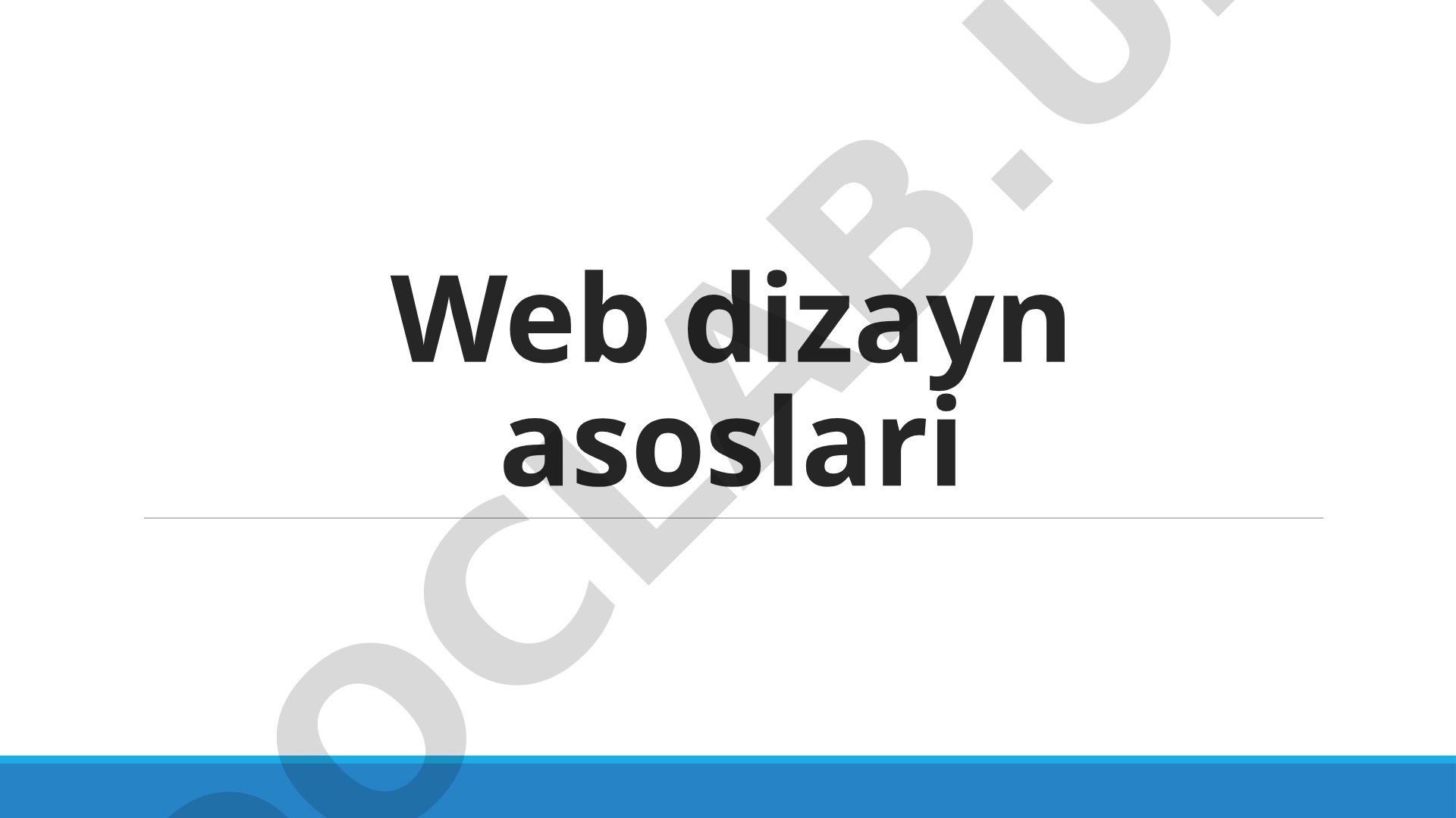 Internet, WWW, web serverlar va brauzerlar haqida tushunchalar