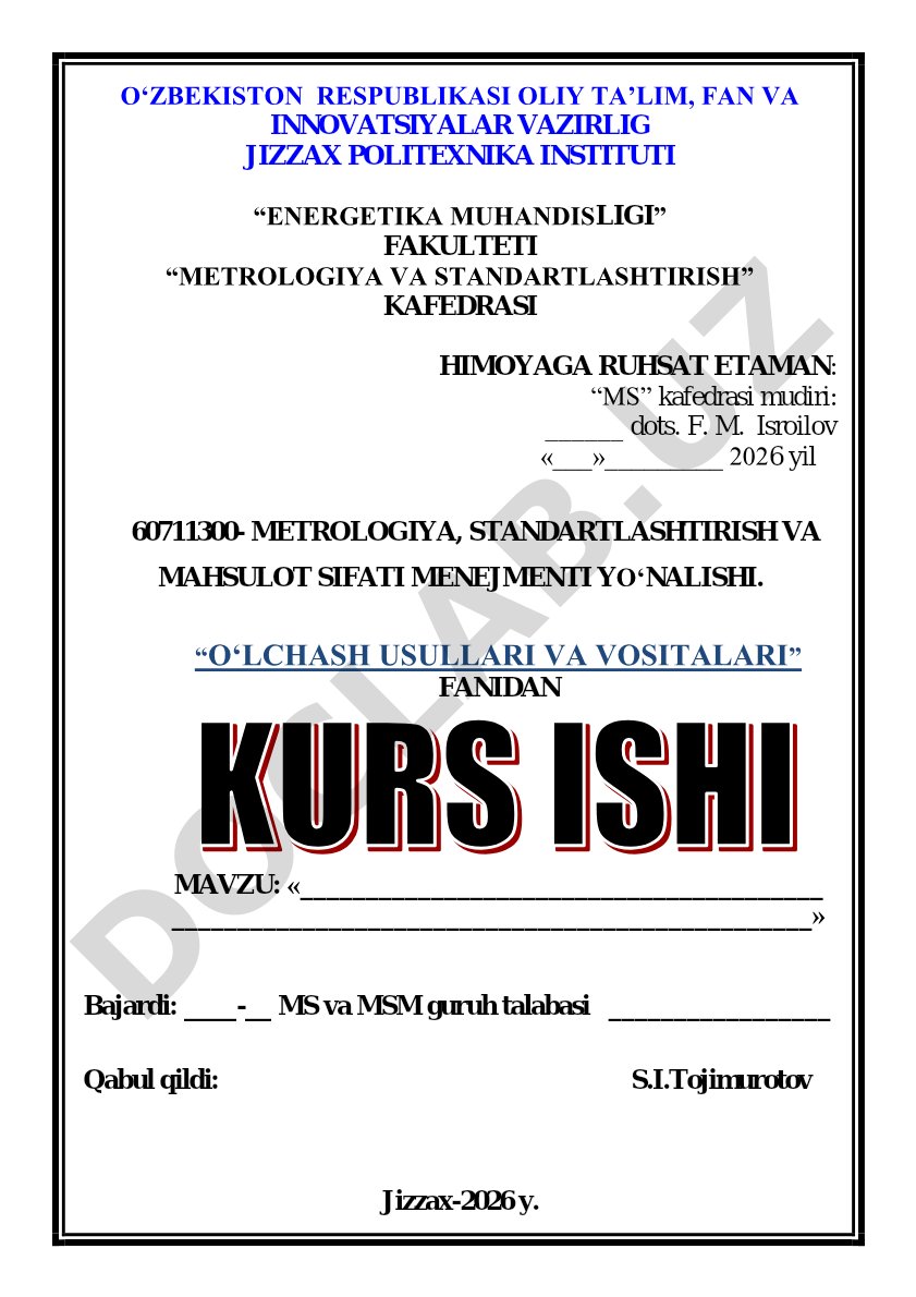 O‘lchash usullari va vositalari