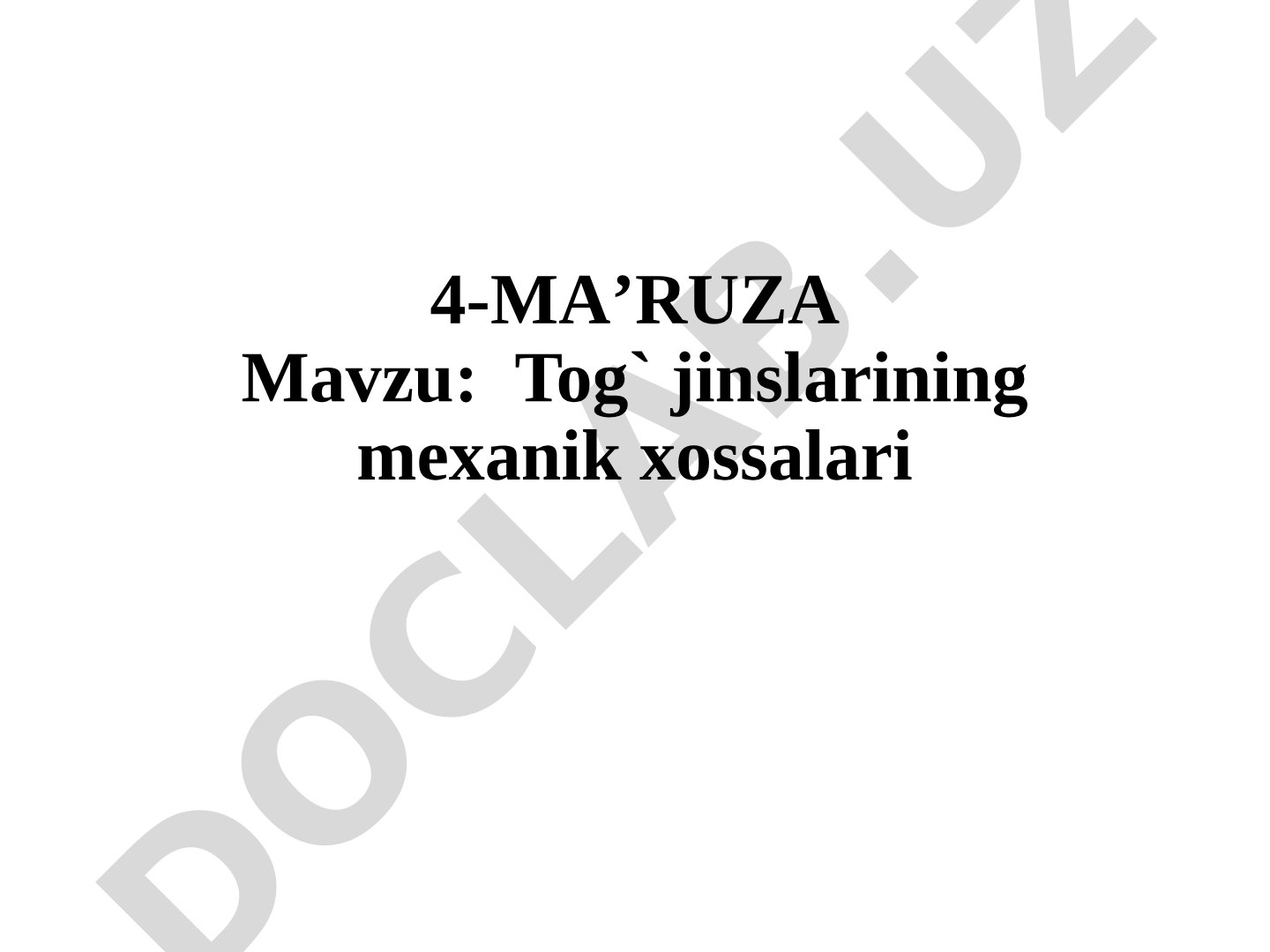 Tog' jinslarining mexanik xossalari