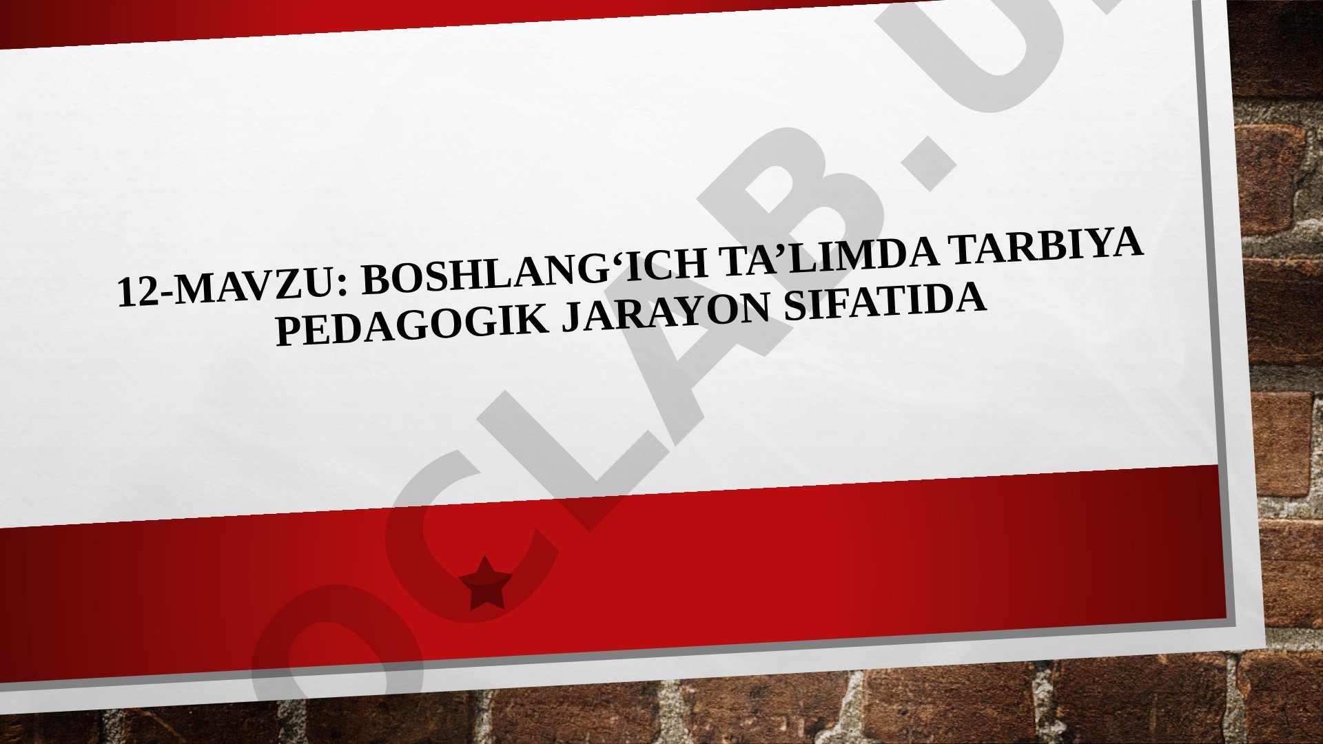 Boshlang'ich ta'limda tarbiya pedagogik jarayon sifatida