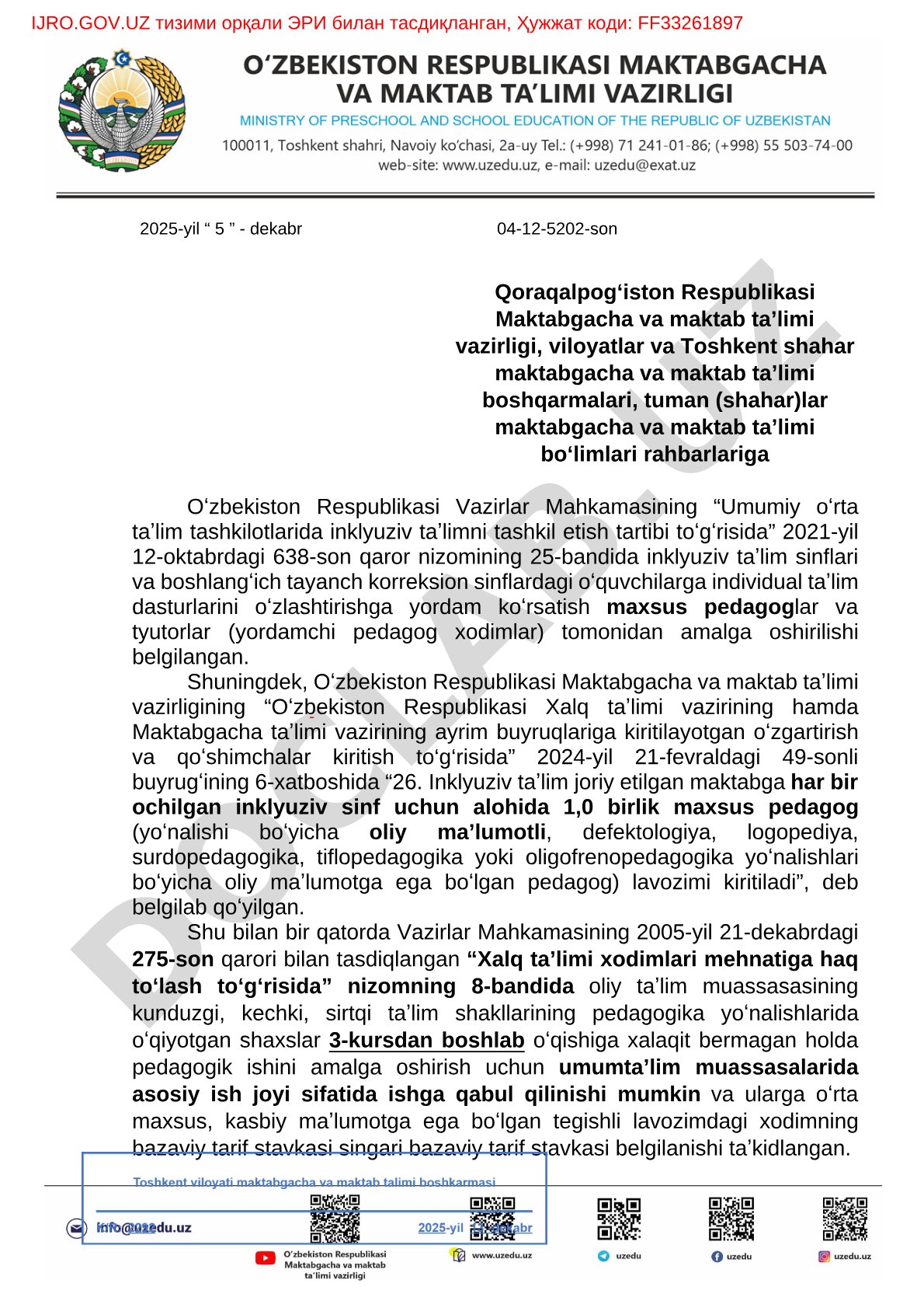 Inklyuziv ta'lim sinflarida maxsus pedagoglar va tyutorlar faoliyati