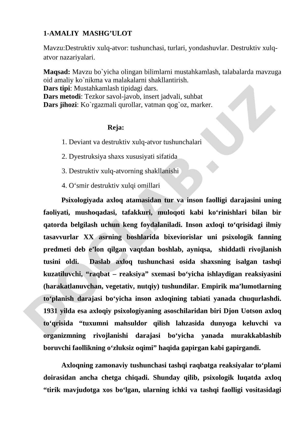 Destruktiv xulq-atvor: tushunchasi, turlari, yondashuvlar