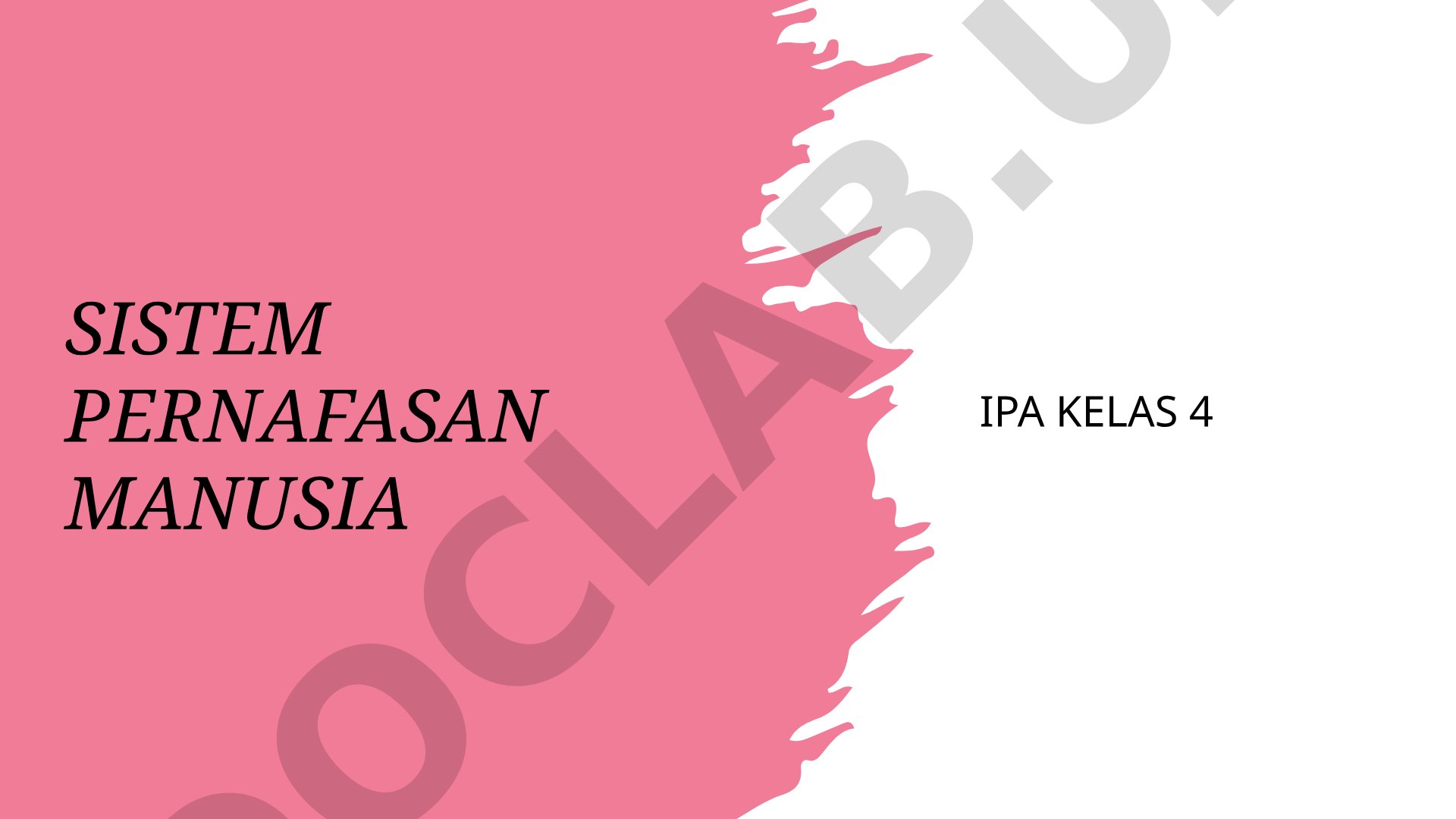 Sistem pernafasan manusia IPA kelas 4